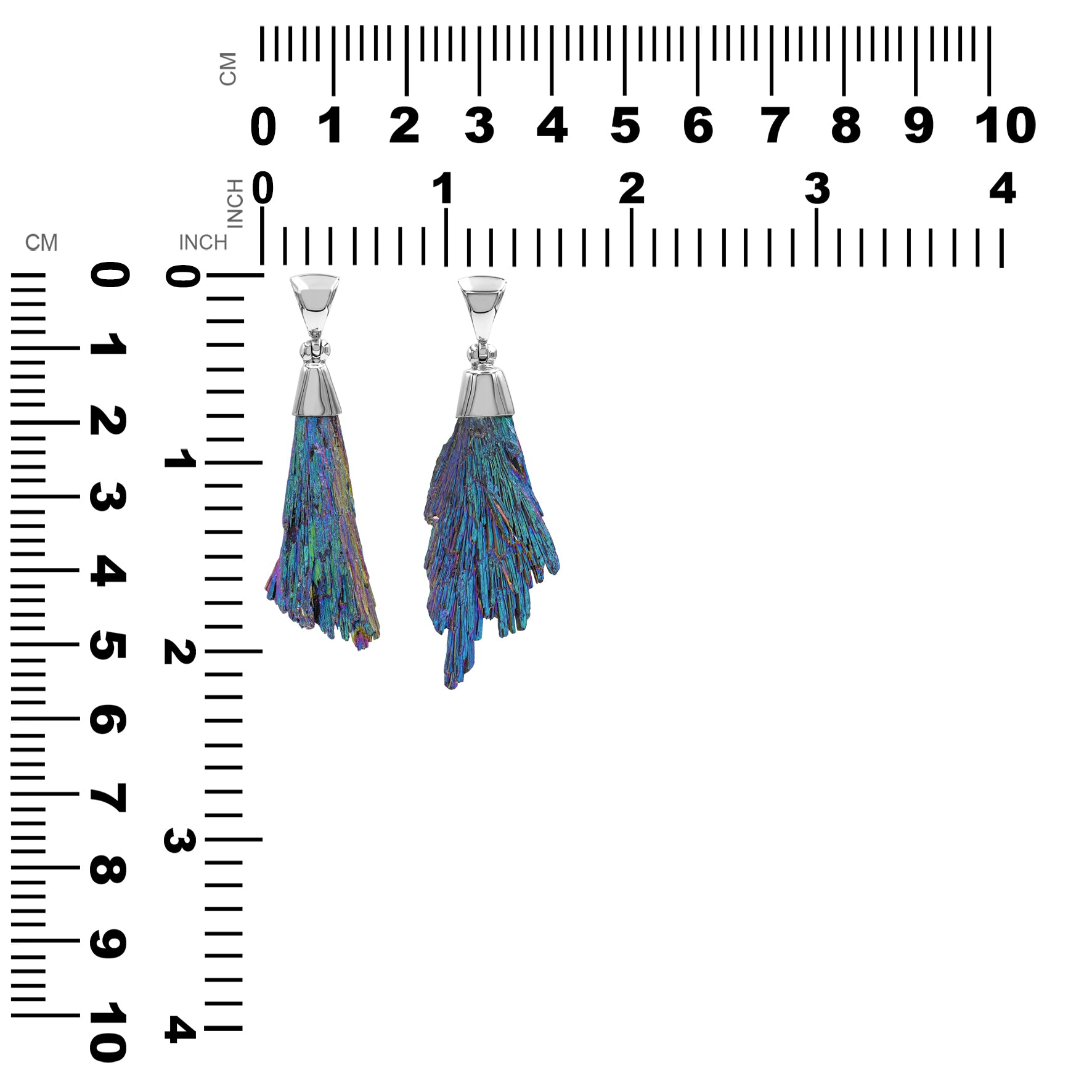 Starborn Rainbow Aura Kyanite Crystal Chop Pendant in Sterling Silver