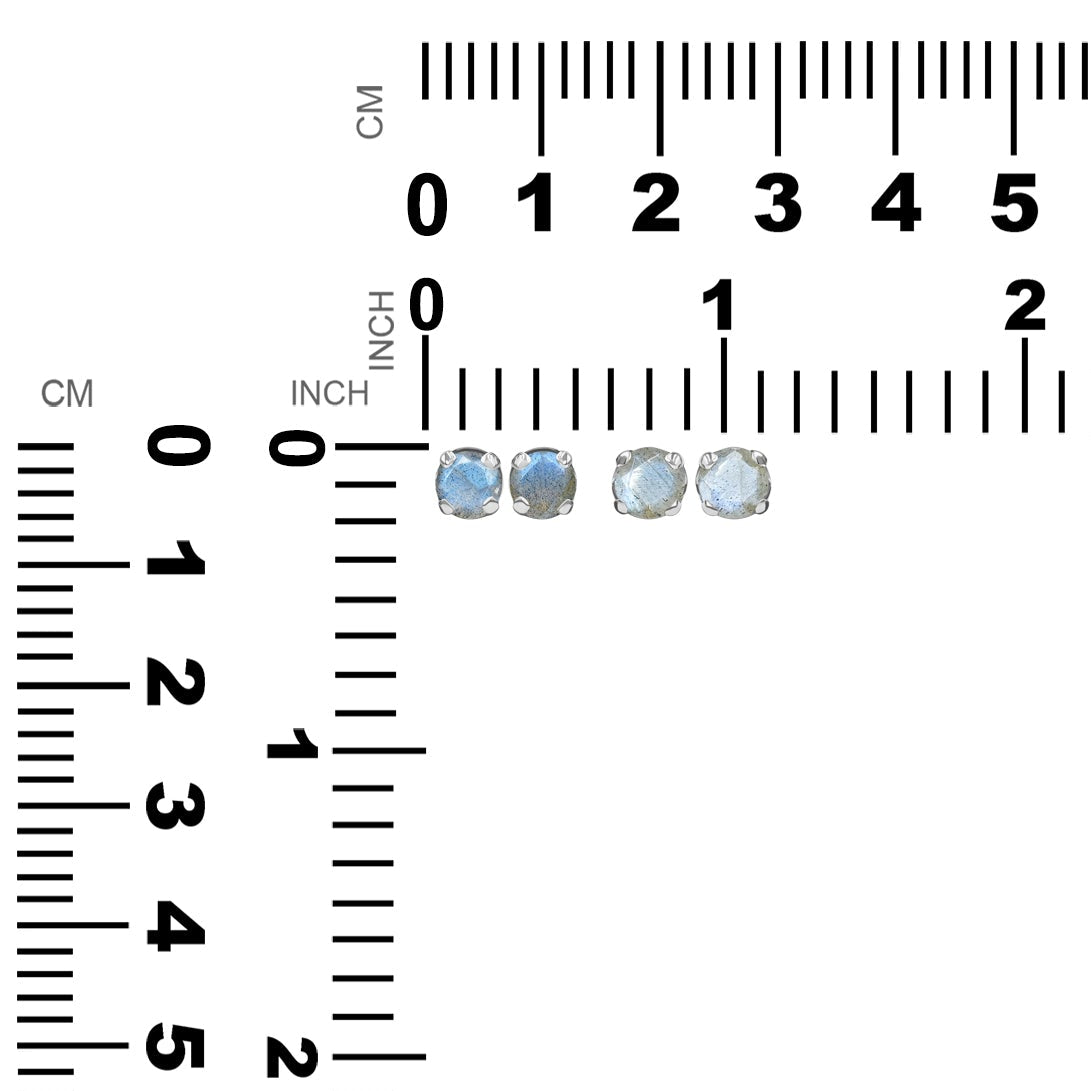 Starborn Faceted 6mm Post Earrings in Sterling Silver