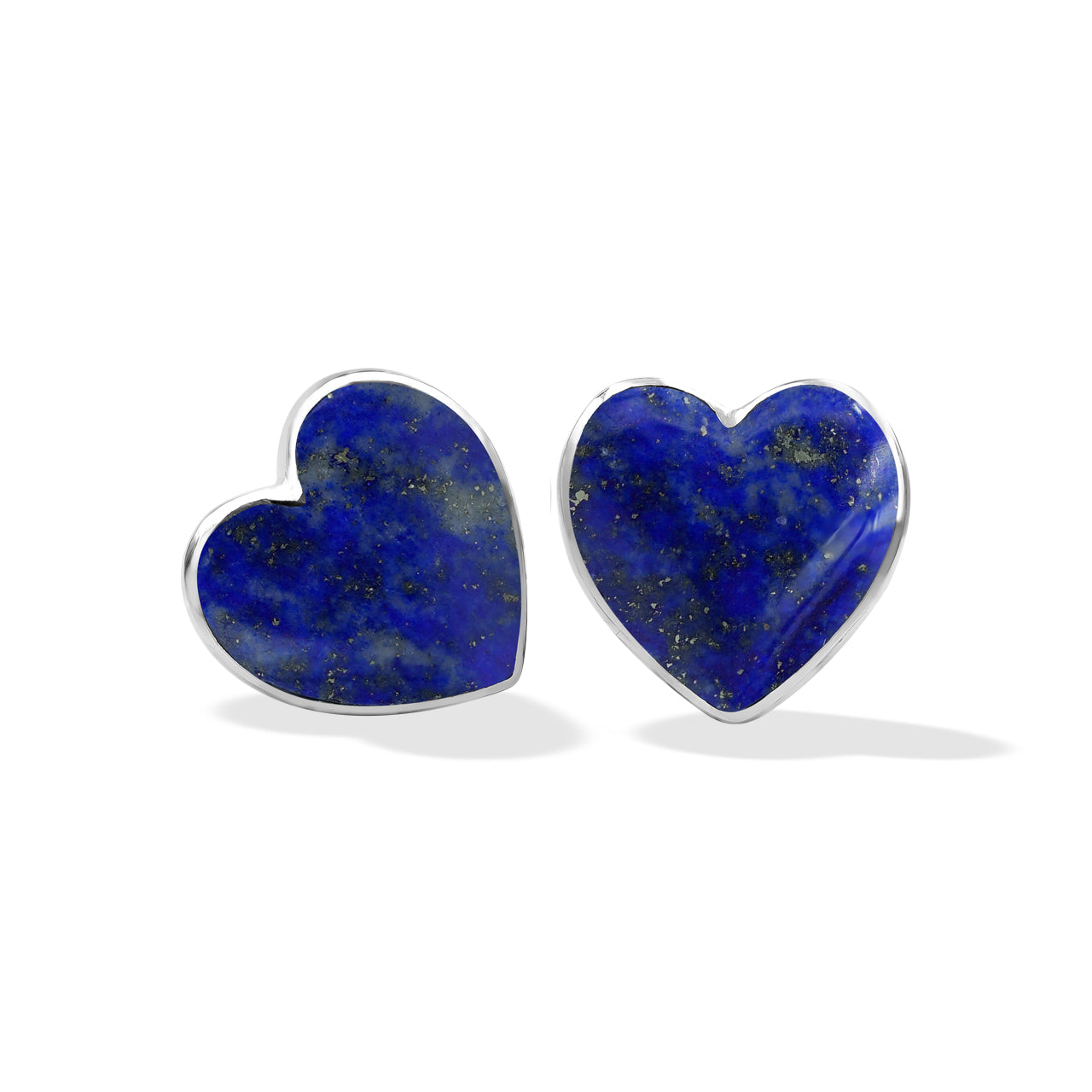Starborn Heart Gemstone Post Style Earrings in Sterling Silver