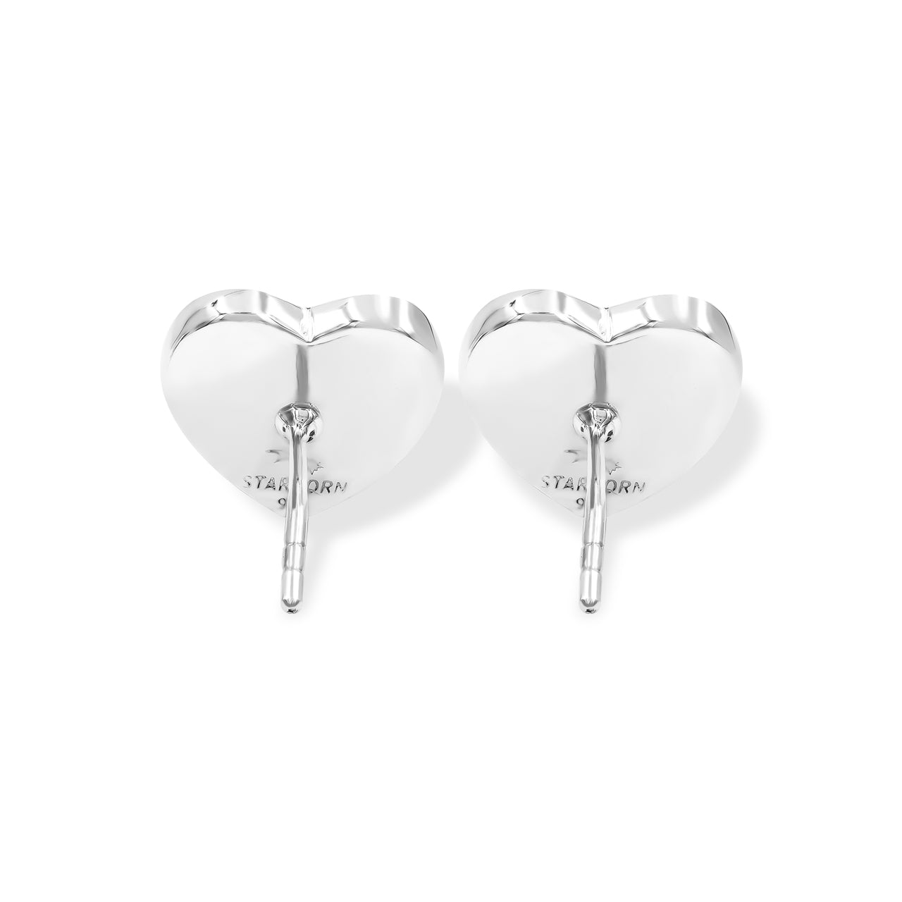 Starborn Heart Gemstone Post Style Earrings in Sterling Silver