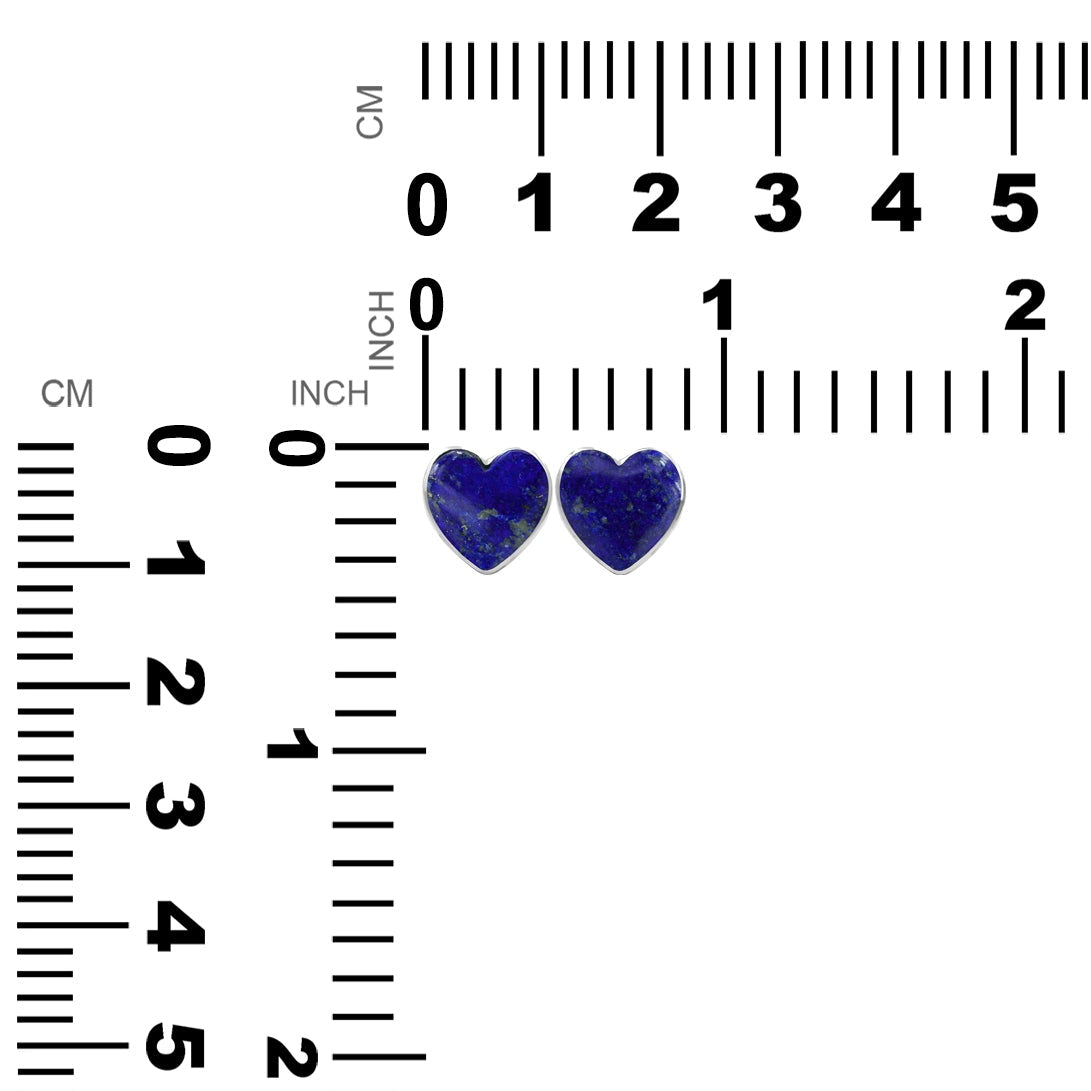 Starborn Heart Gemstone Post Style Earrings in Sterling Silver
