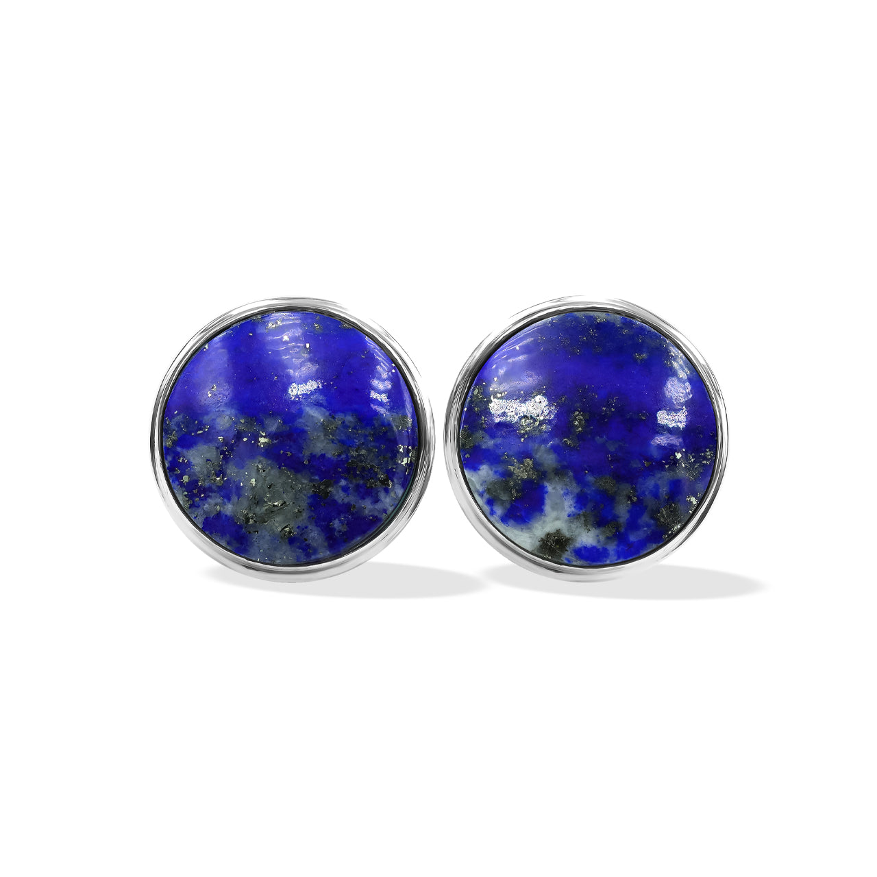 Starborn Gemstones Runde Ohrstecker mit Doppelfassung, 12 mm, Sterlingsilber