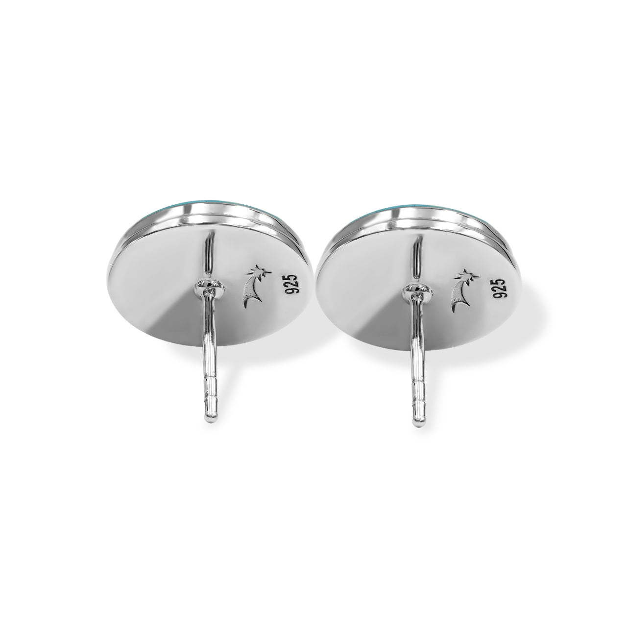 Starborn Lapis Lazuli Round Cabochon Double Bezel Post Earrings in Sterling Silver