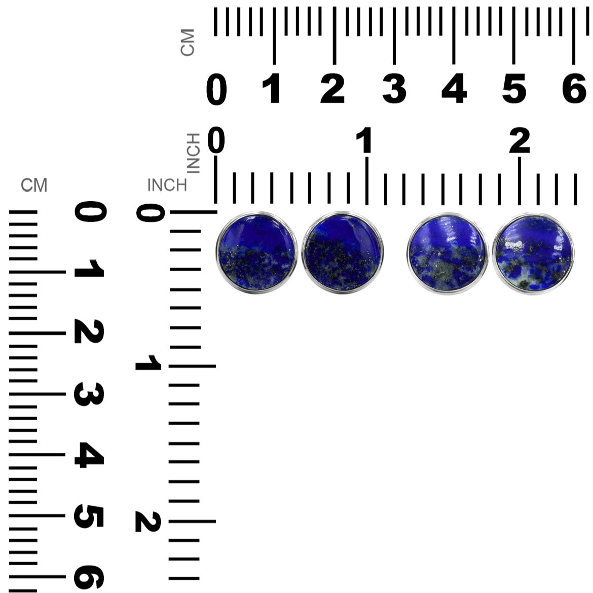 Aretes con forma de poste redondos de 12 mm con doble bisel de Starborn Gemstones en plata de ley
