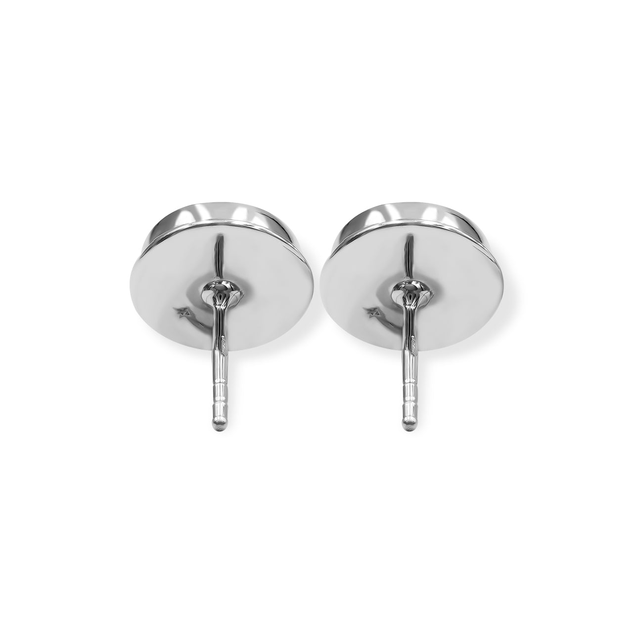Starborn Gemstone Round 8mm Double Bezel Set Post Earrings in Sterling Silver