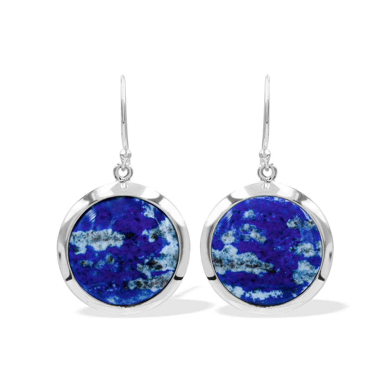 Pendiente estilo medallón con piedras preciosas redondas de 18 mm Starborn en plata de ley - Mediano