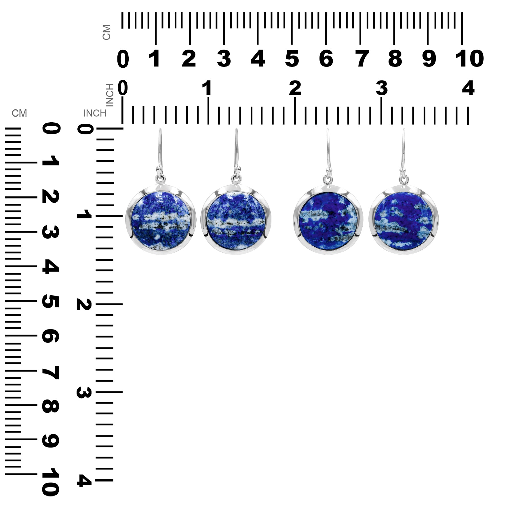 Pendiente estilo medallón con piedras preciosas redondas de 18 mm Starborn en plata de ley - Mediano