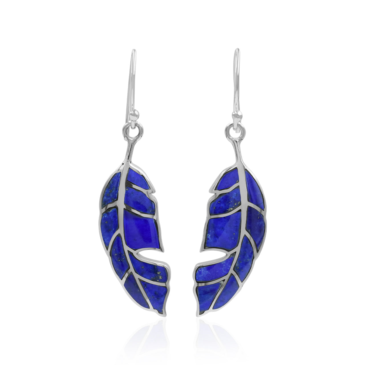 Starborn Feather Earring with Beautiful Gemstones in Sterling Silver