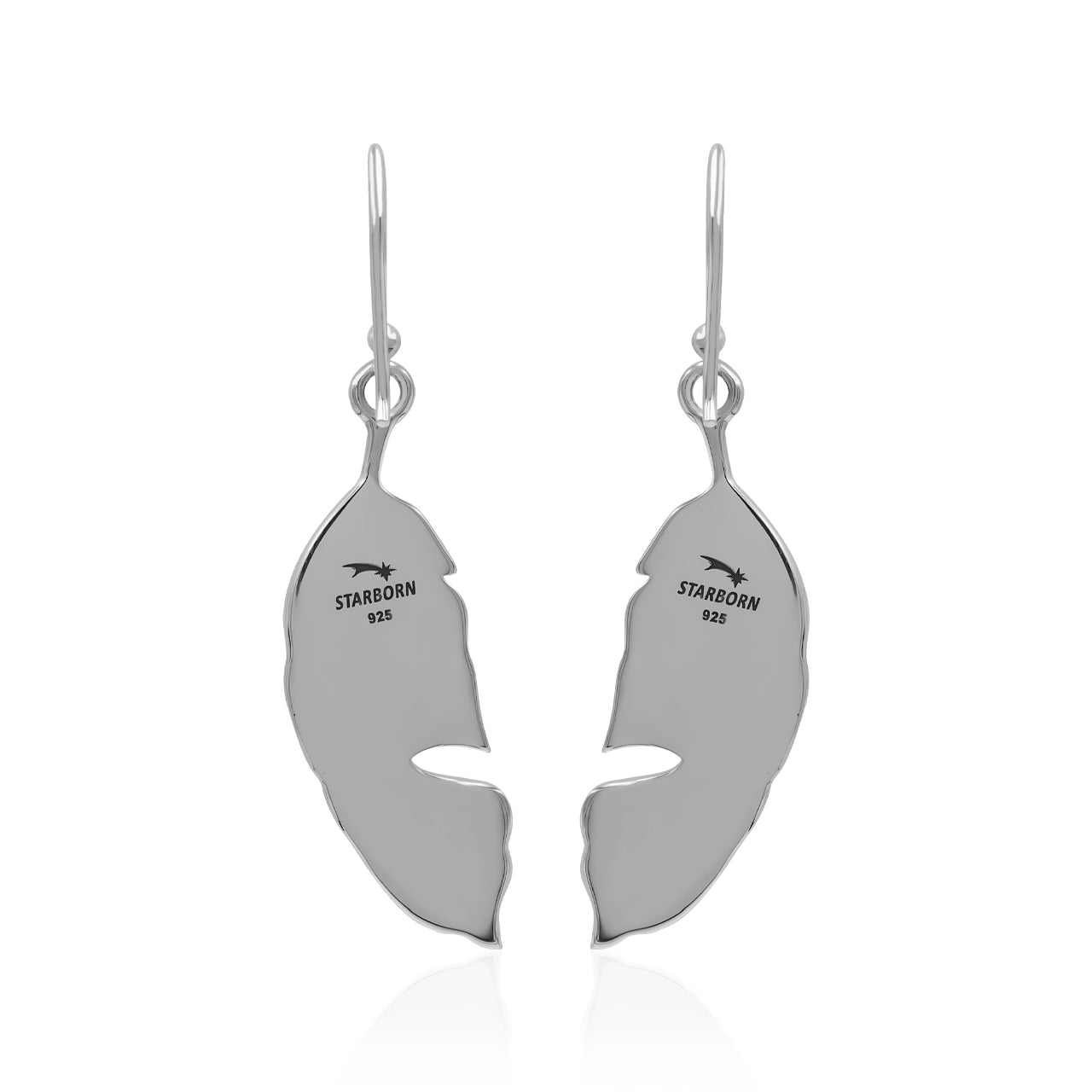 Starborn Feather Earring with Beautiful Gemstones in Sterling Silver