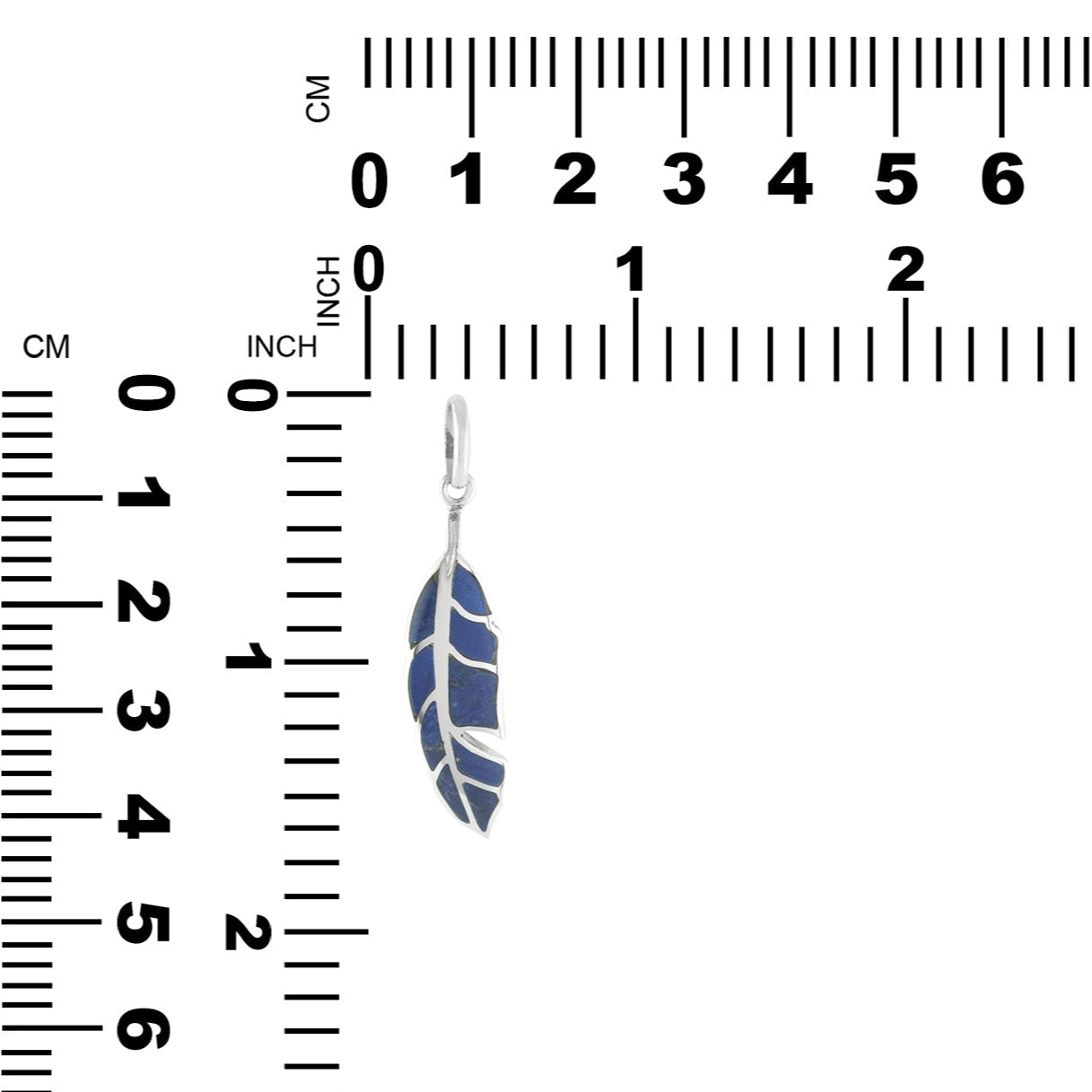 Starborn Feather Pendant with Lapis Lazuli in Sterling Silver