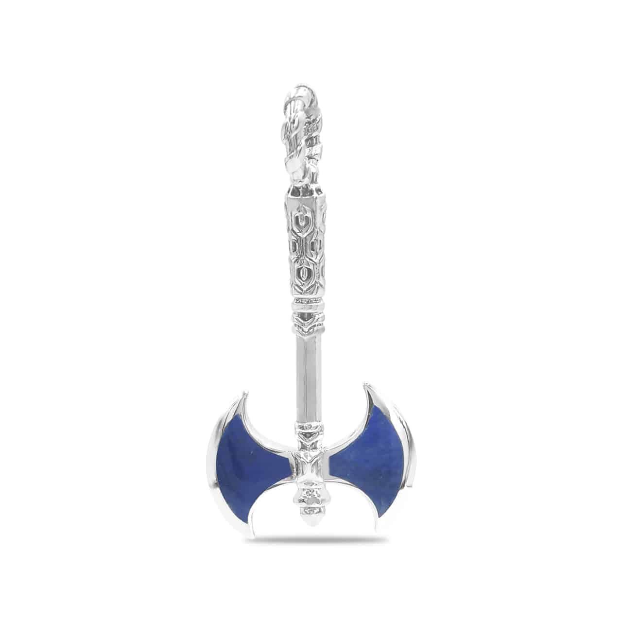 Starborn Lapis Lazuli Battle Axe Pendant in Sterling Silver