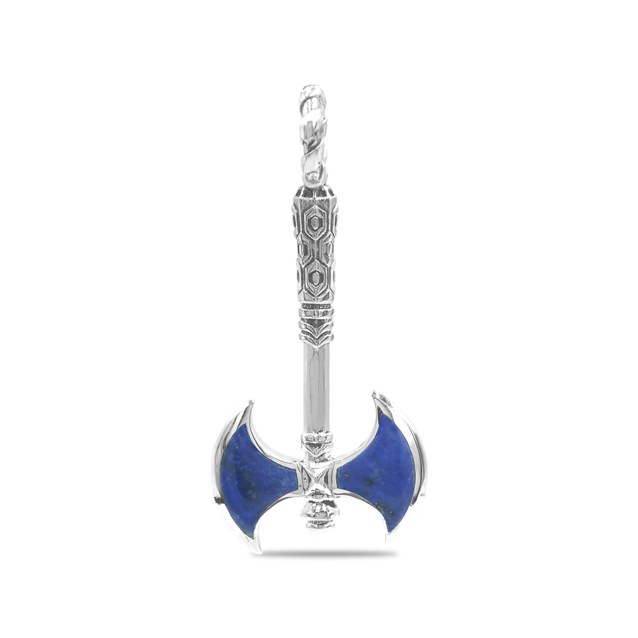 Colgante Starborn con hacha de batalla de lapislázuli en plata de ley