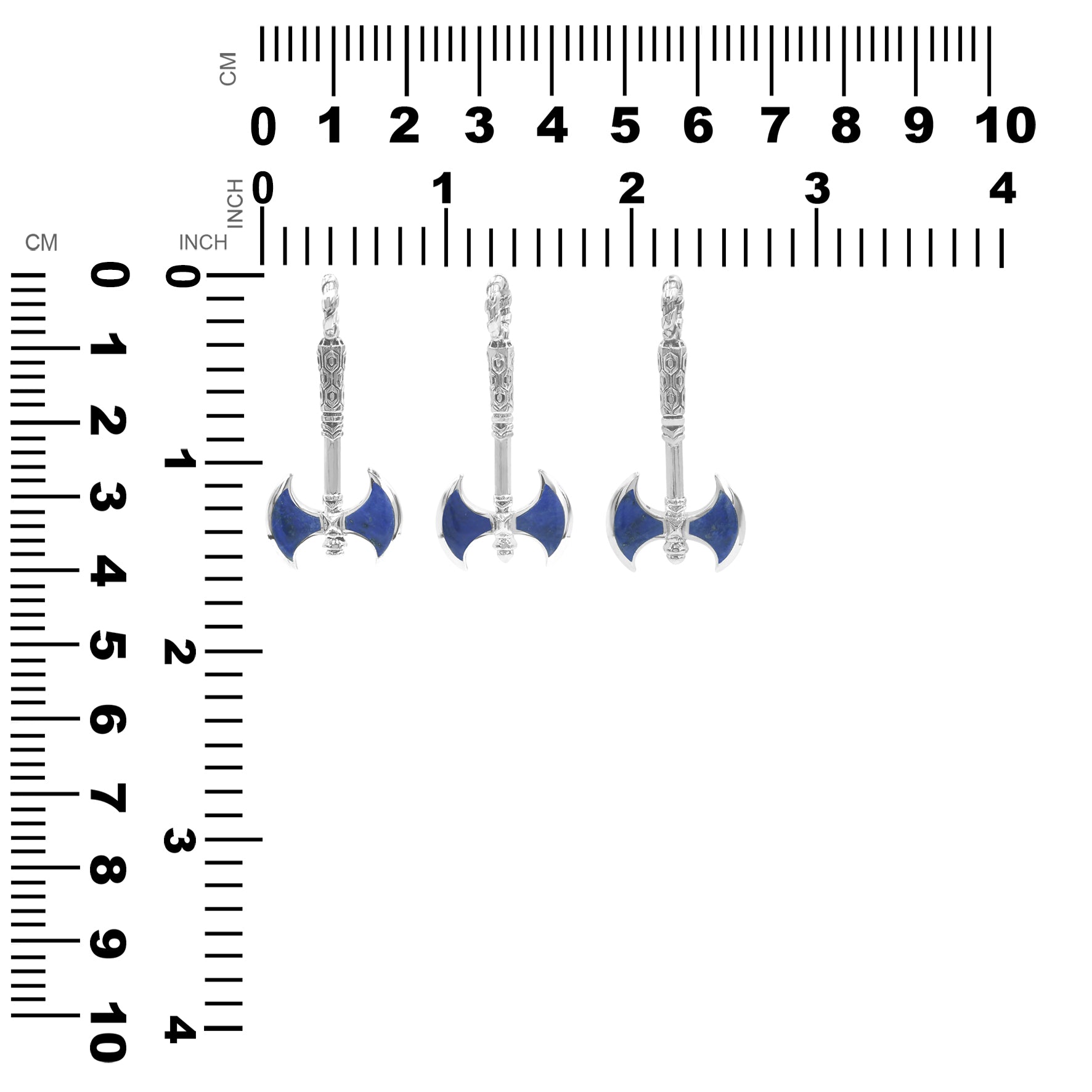 Colgante Starborn con hacha de batalla de lapislázuli en plata de ley