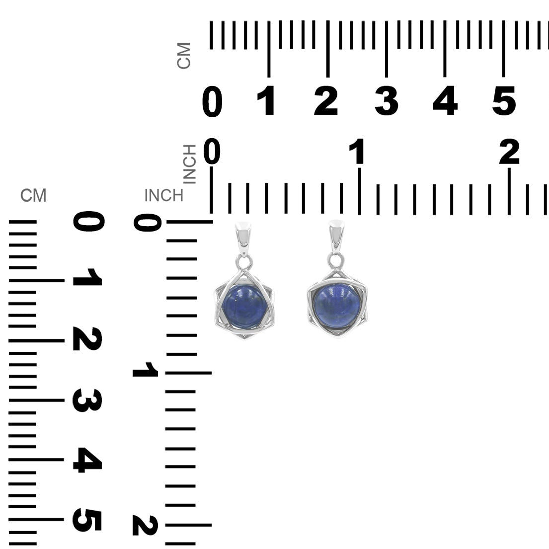 Starborn Edelsteinkugel 6-zackiger Sternanhänger aus Sterlingsilber