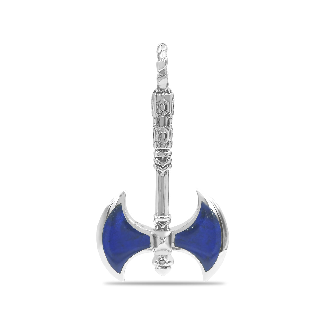 Colgante Starborn con hacha de batalla de lapislázuli en plata de ley