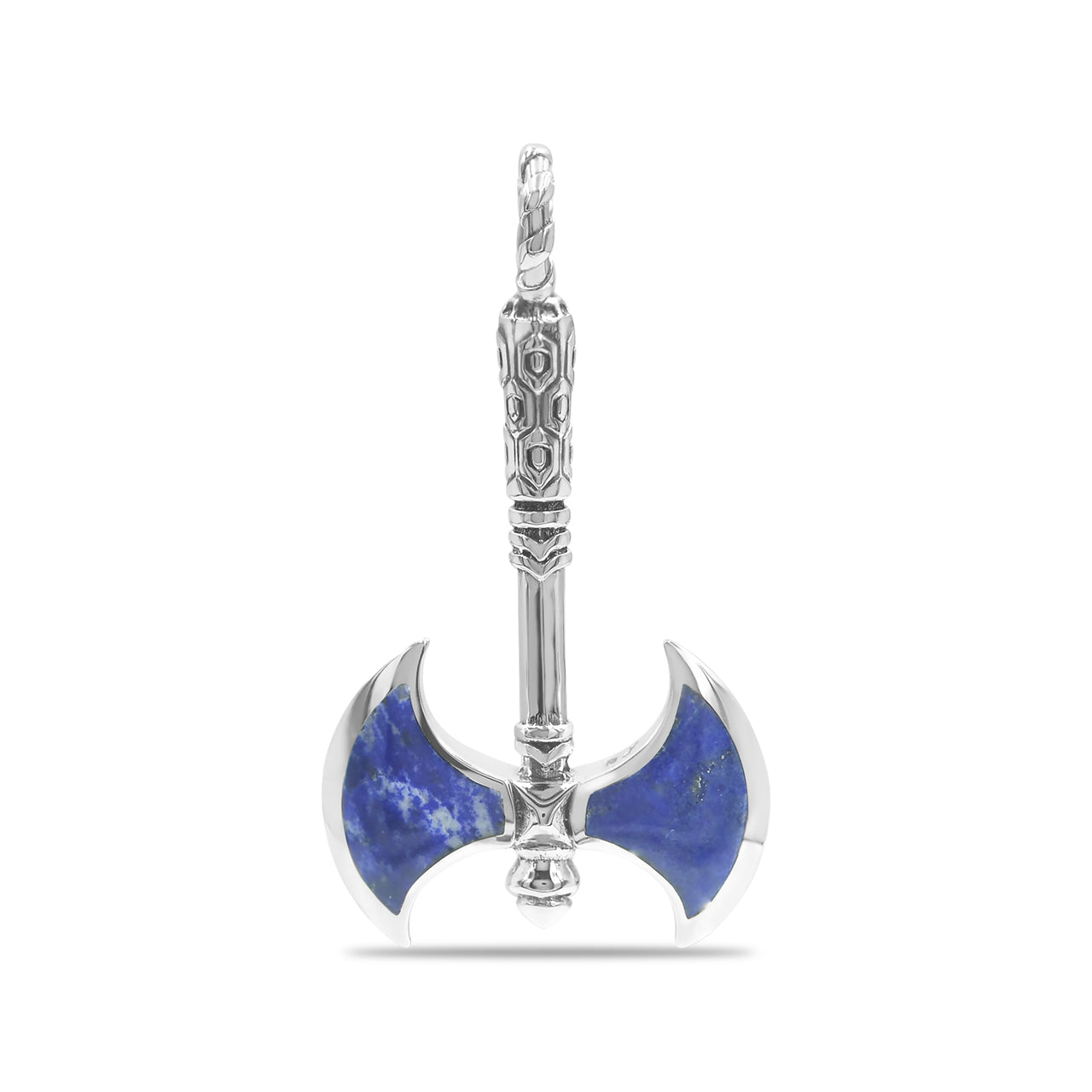 Colgante Starborn con hacha de batalla de lapislázuli en plata de ley