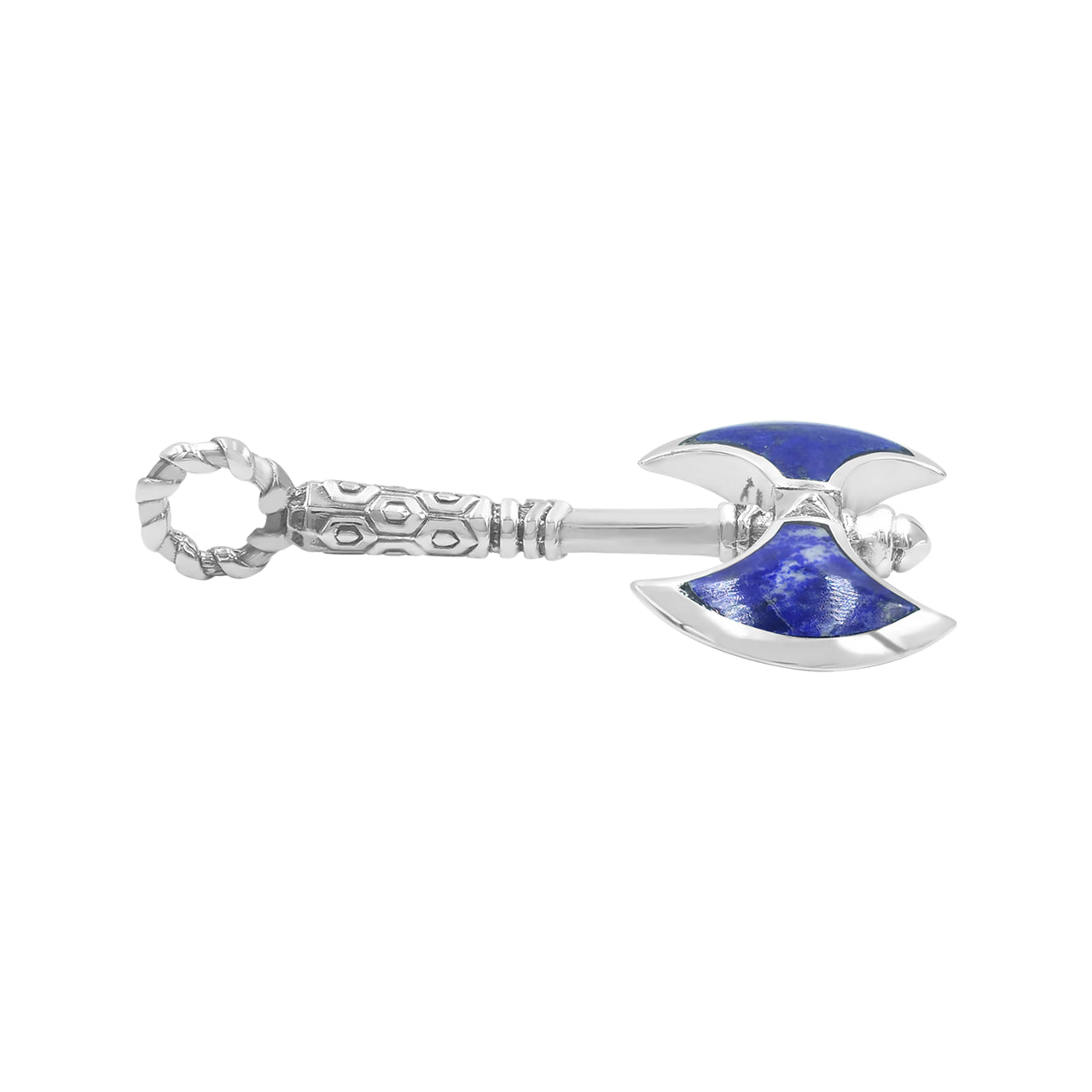 Colgante Starborn con hacha de batalla de lapislázuli en plata de ley