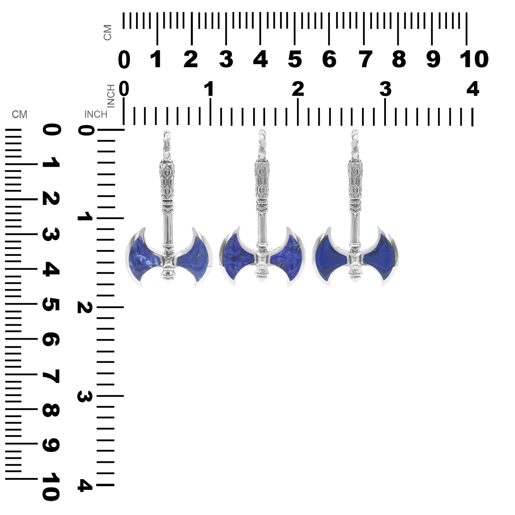 Colgante Starborn con hacha de batalla de lapislázuli en plata de ley