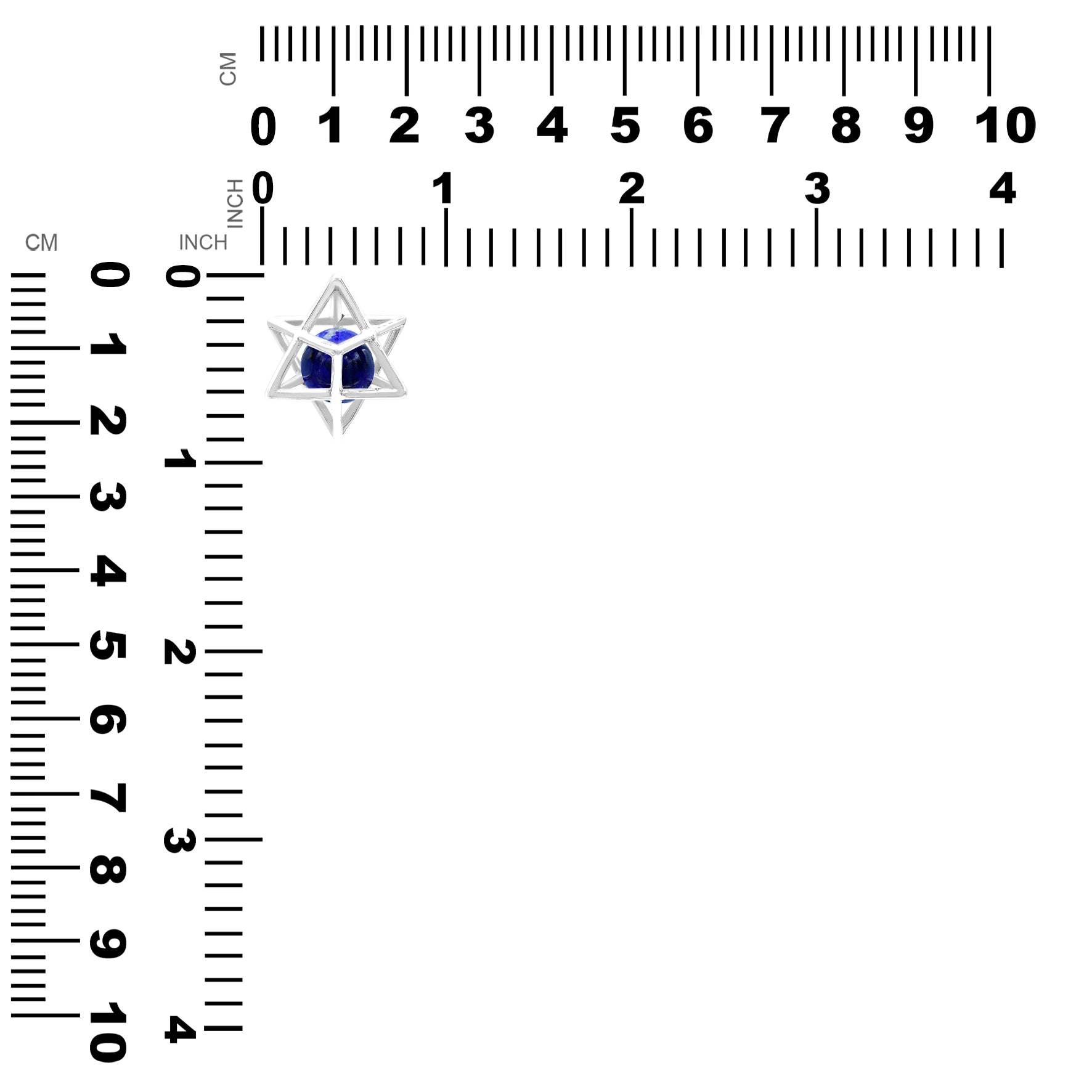 Starborn Merkabah Sterling Silver Cage Pendant and Chain with Gemstone Sphere