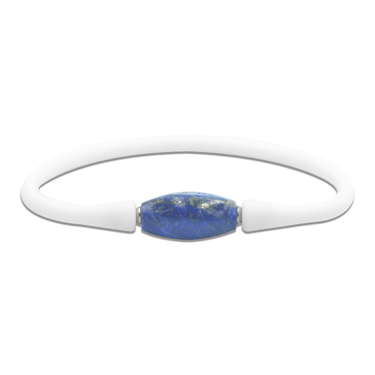 Starborn Lapis Lazuli Drum Bead Silicone Bracelet