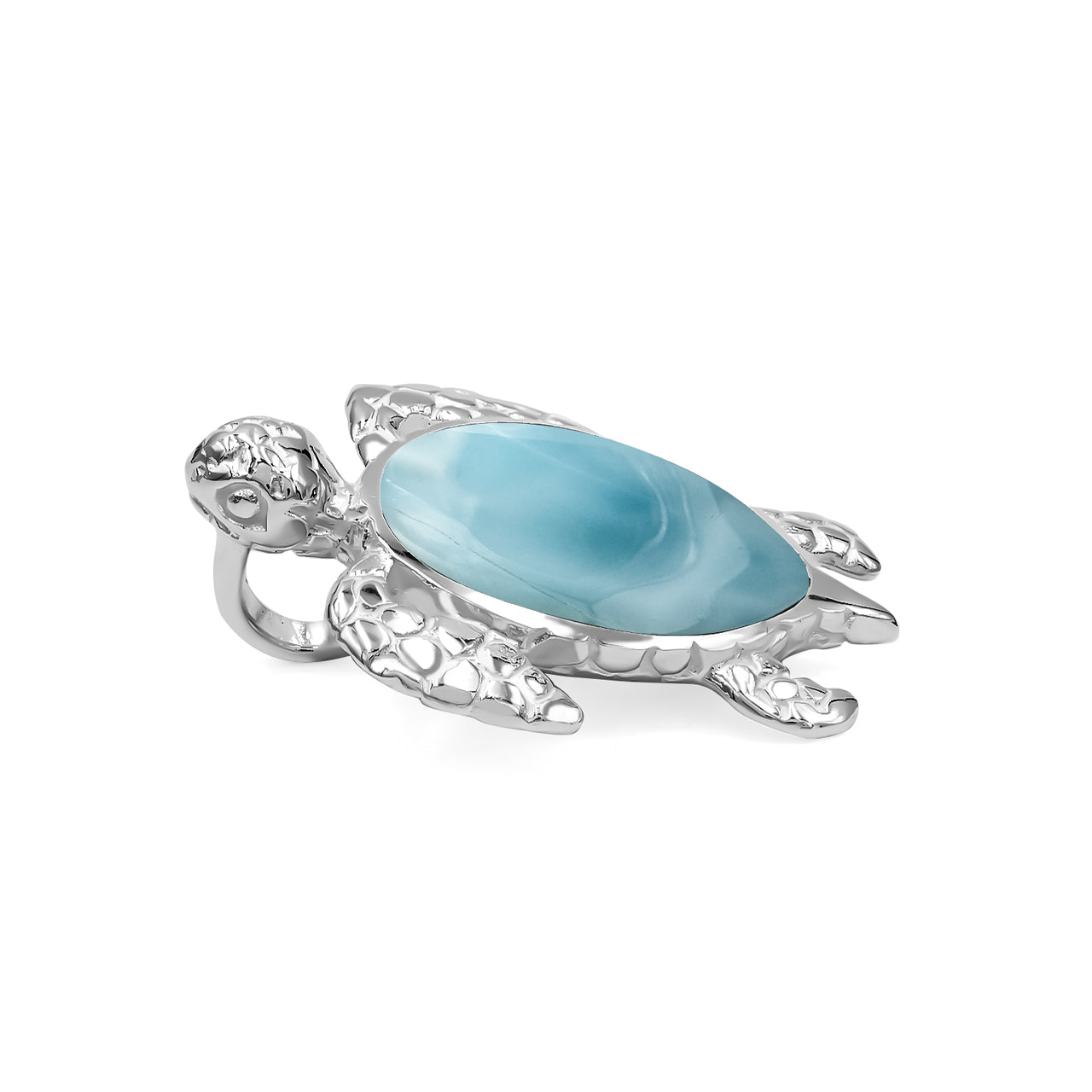 Starborn Larimar Sea Turtle Pendant in Sterling Silver