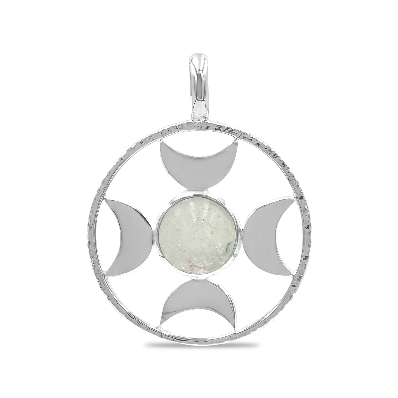 Colgante con esfera de luna creciente direccional Starborn (grande) en plata de ley