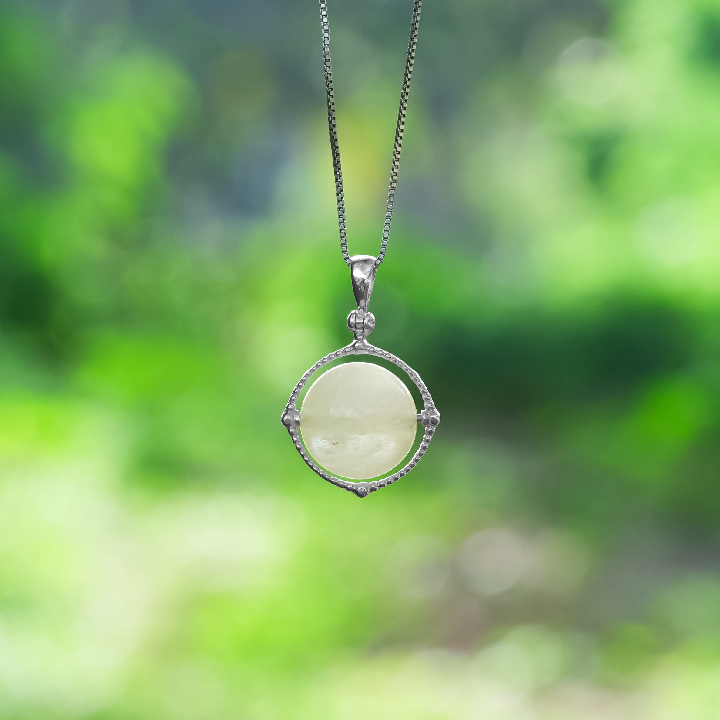 Starborn Edelstein-Anhänger „Drehbare Tastkugel“ aus Sterlingsilber