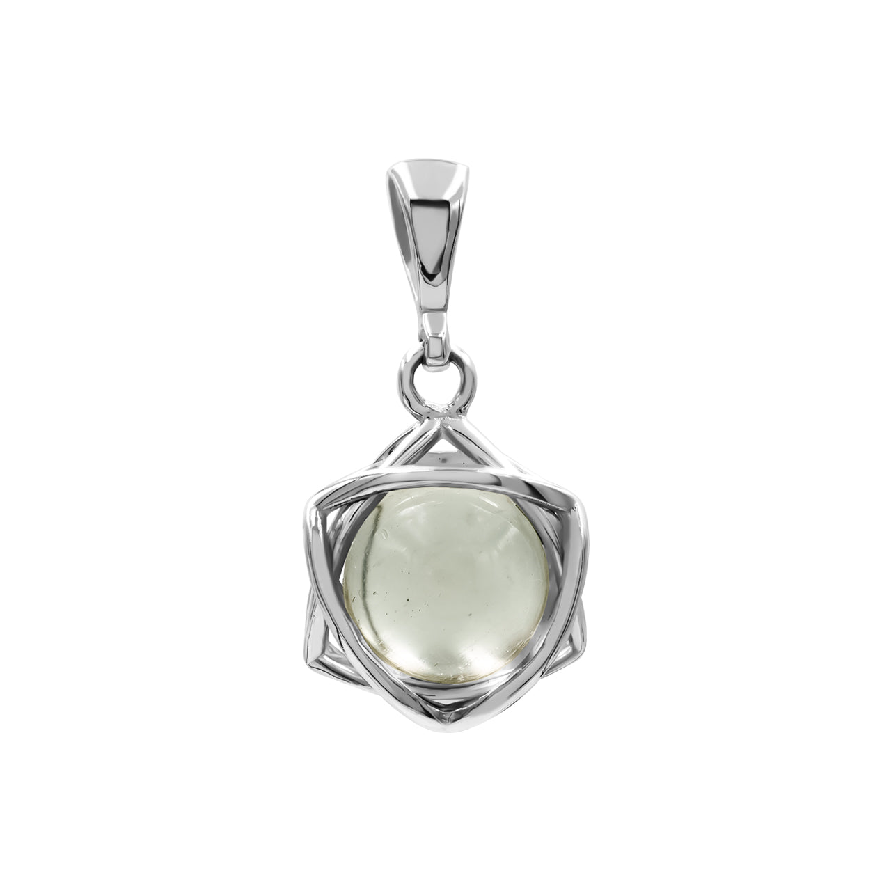 Starborn Gemstone Sphere 6-Point Star Pendant in Sterling Silver
