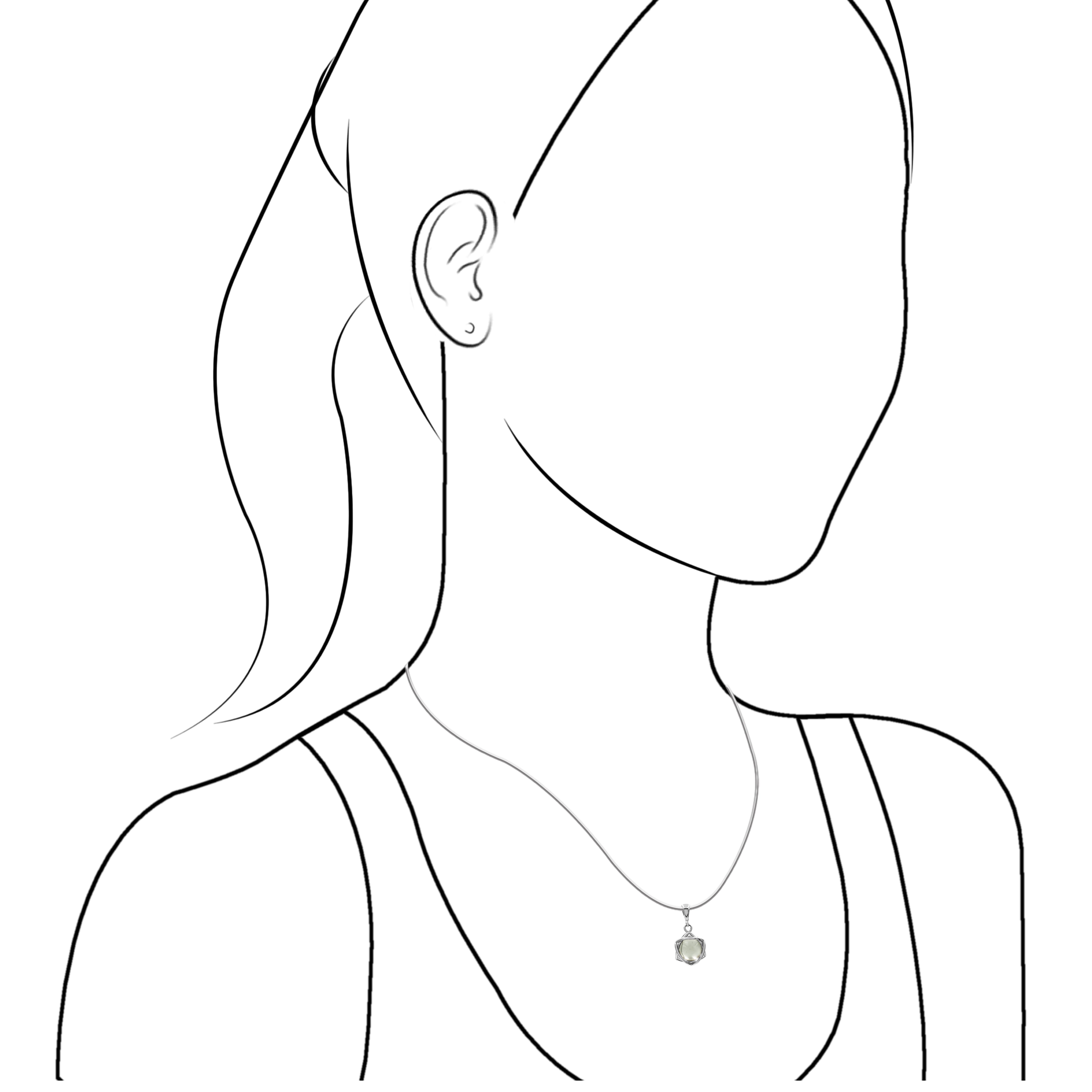 Colgante de estrella de seis puntas con esfera de piedras preciosas Starborn en plata de ley