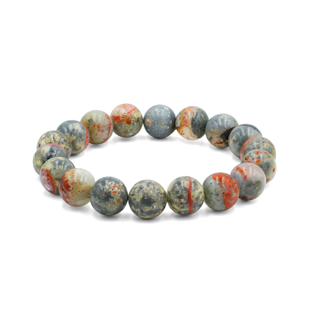 Starborn 10 mm Magma Chalcedon Perlen elastisches Armband