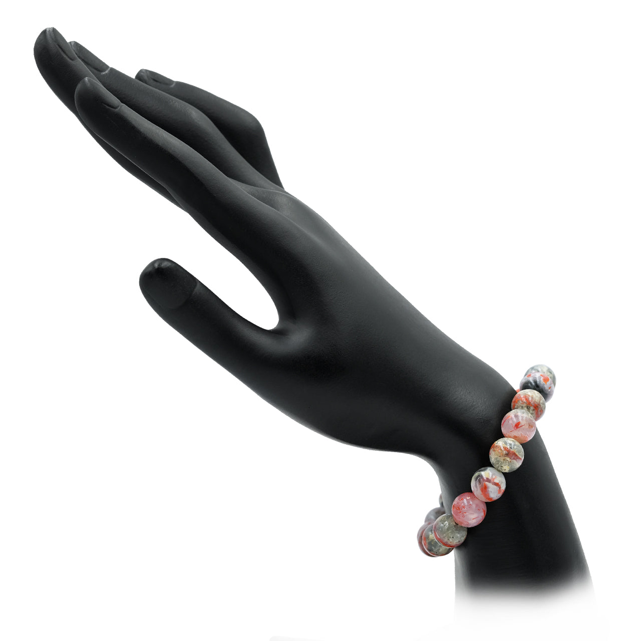 Starborn 10 mm Magma Chalcedon Perlen elastisches Armband