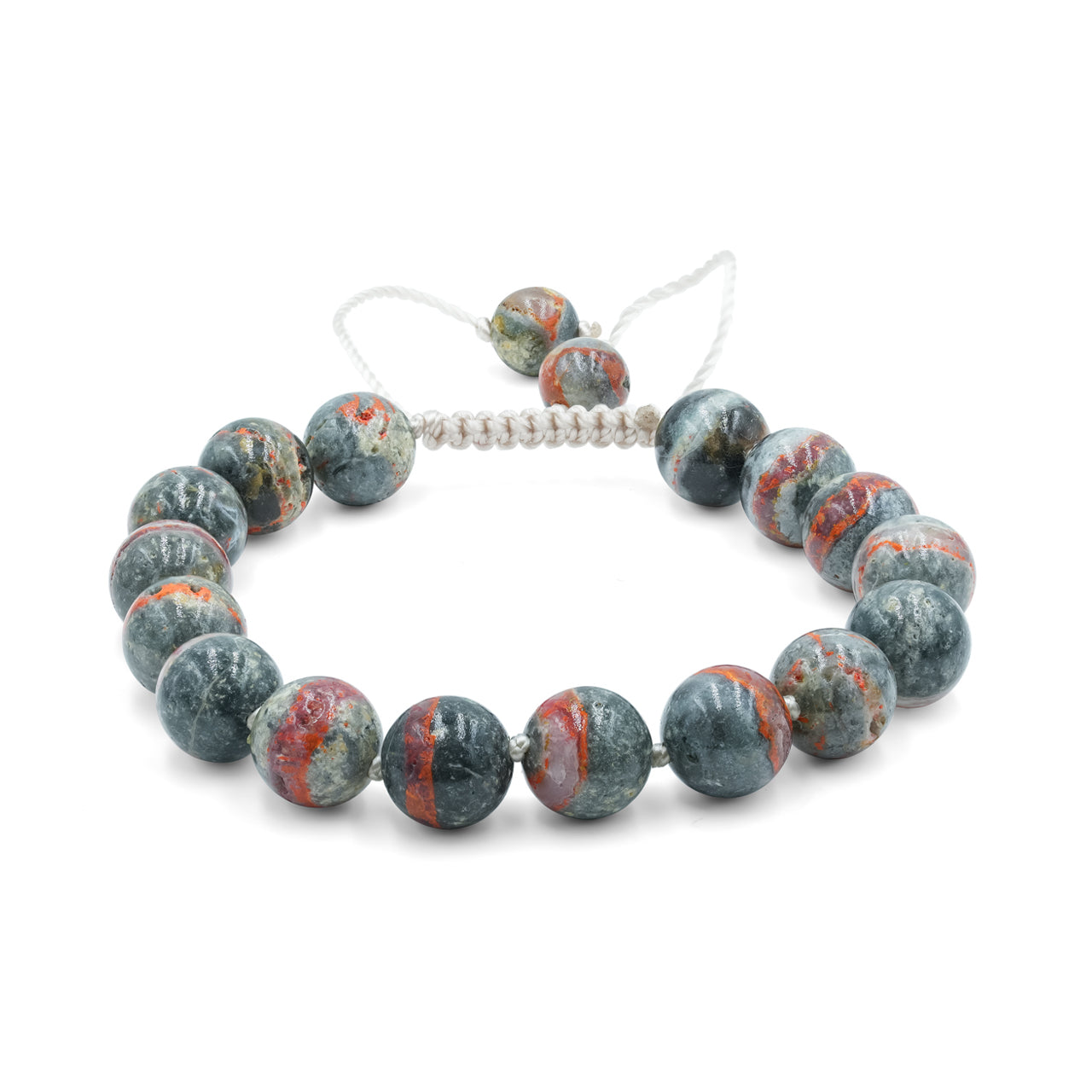 Magma Chalcedony adjustable bead bracelet, featuring 16 pieces of 10 mm beads