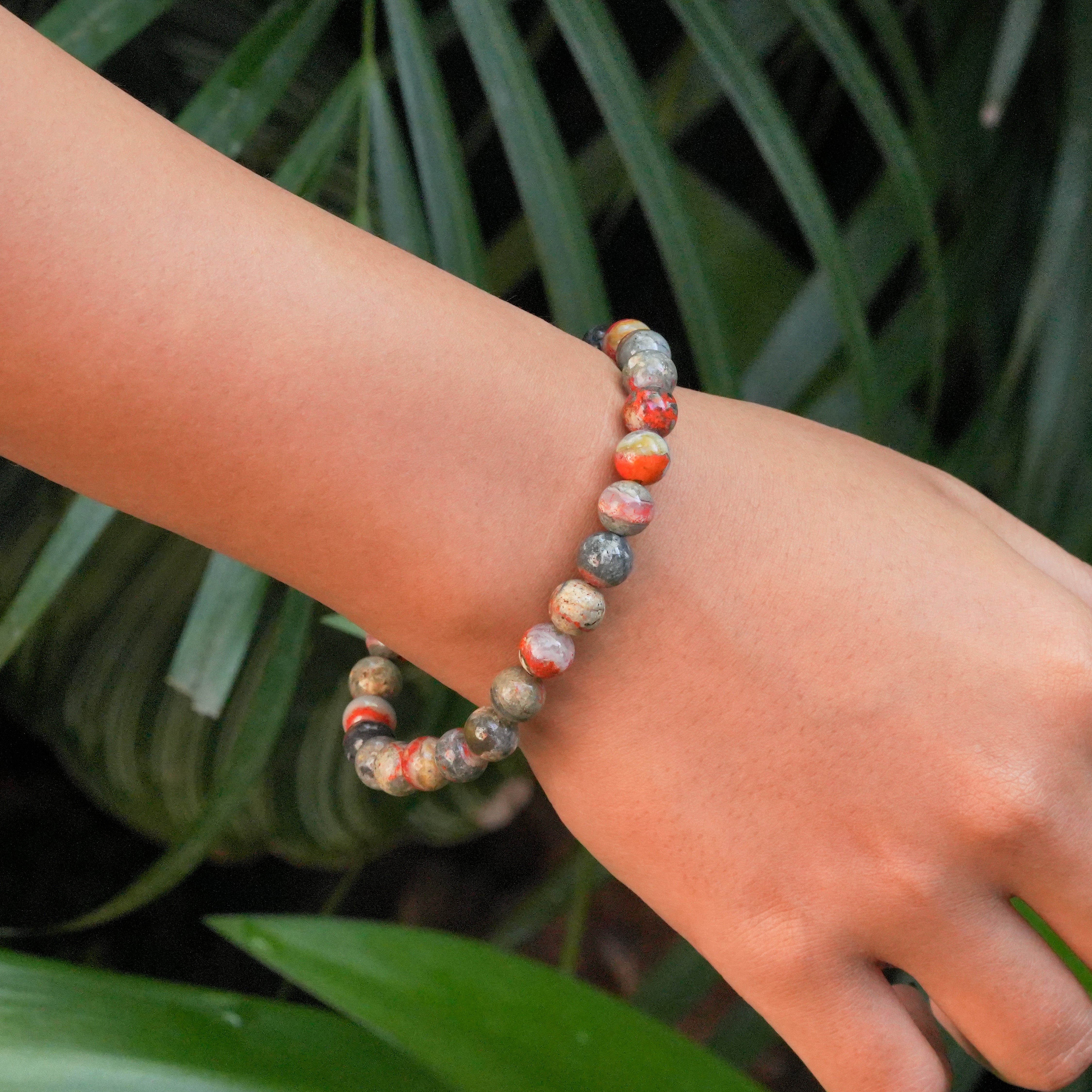 Starborn Magma Chalcedony Elastic Beaded Bracelet