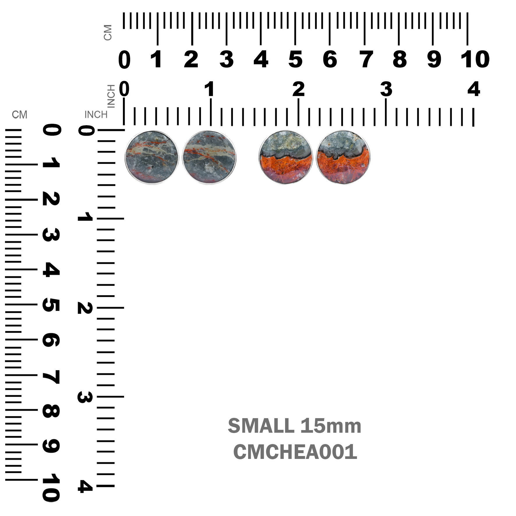 Starborn Magma Chalcedony Round Post Earrings in Sterling Silver