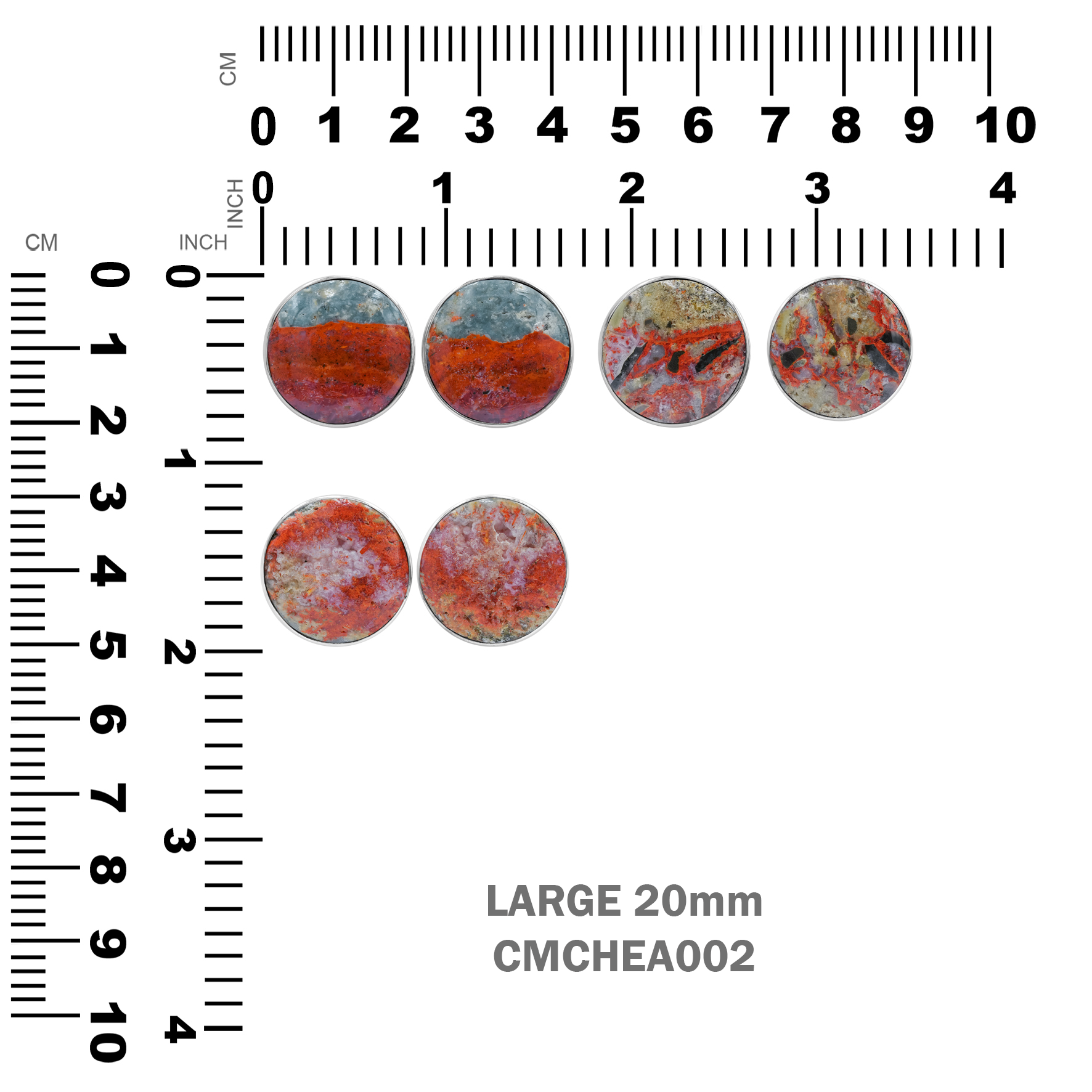 Starborn Magma Chalcedony Round Post Earrings in Sterling Silver