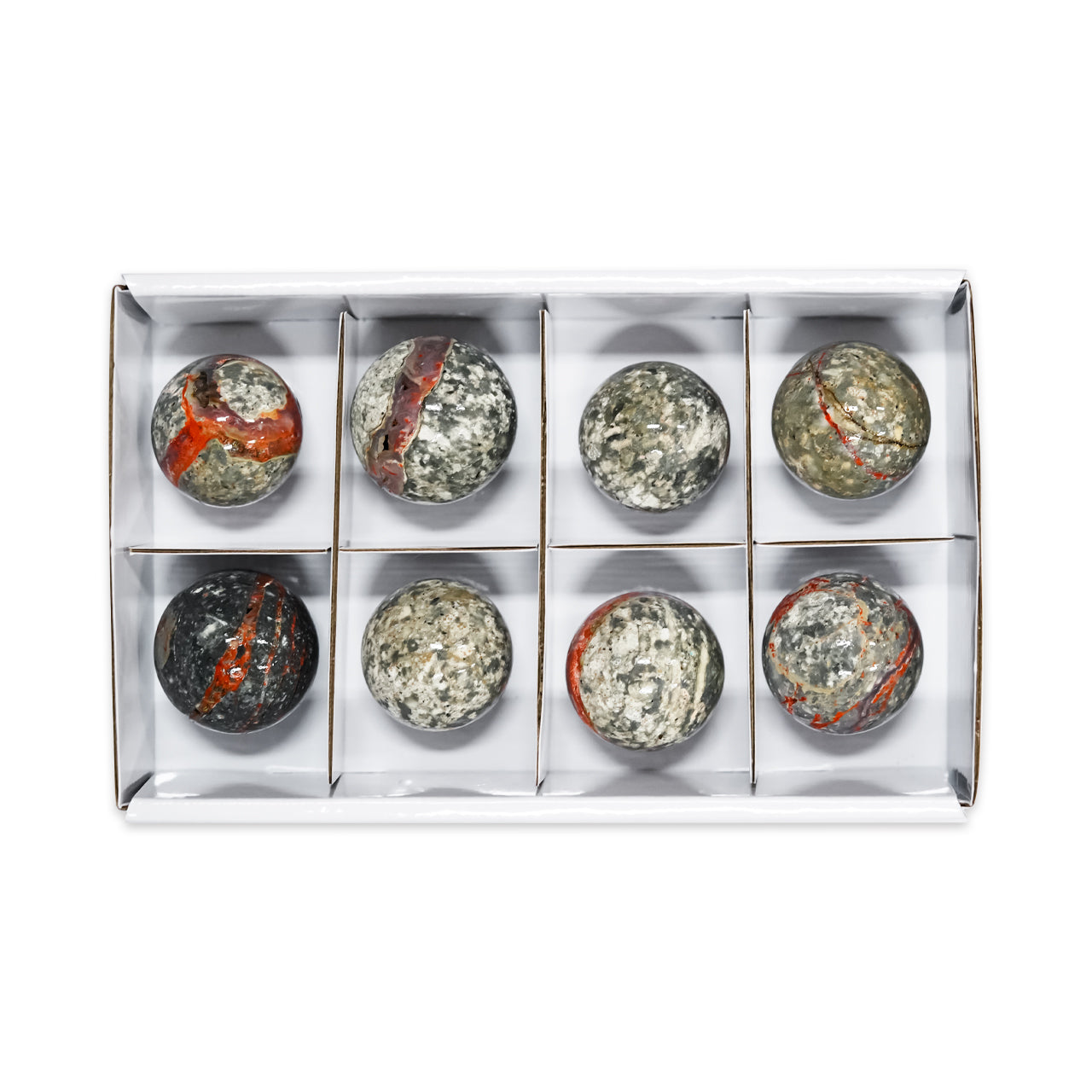Starborn Magma Chalcedony Sphere Flat 600g - 8 pcs