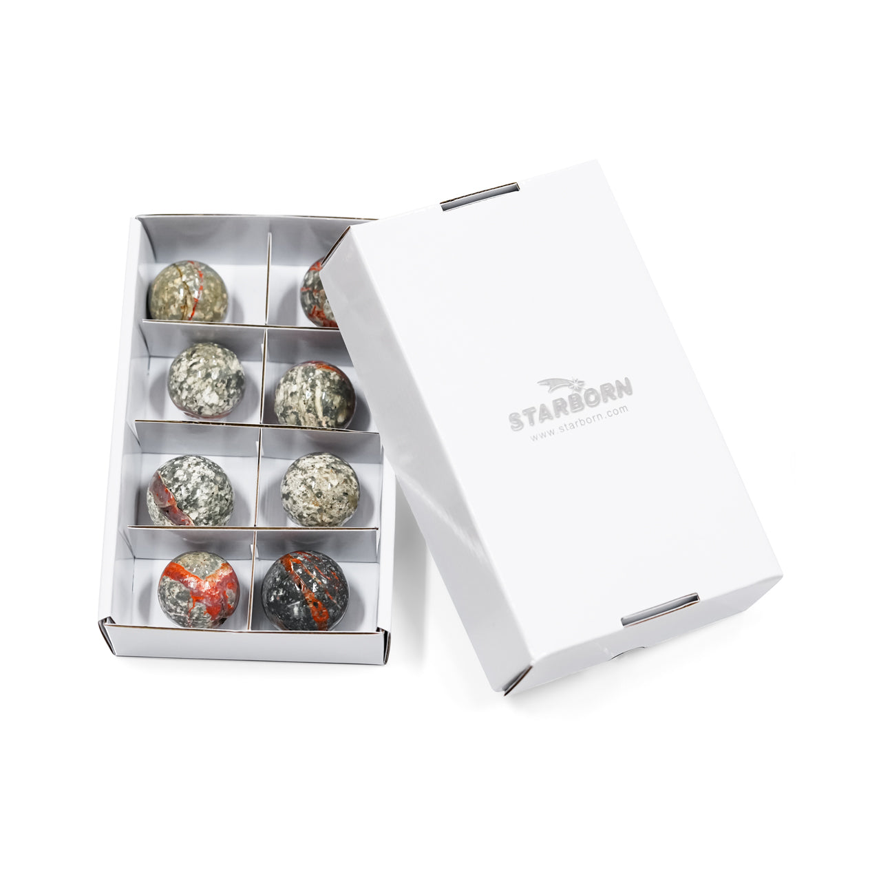Starborn Magma Chalcedony Spheres 600 grams - 8 pieces