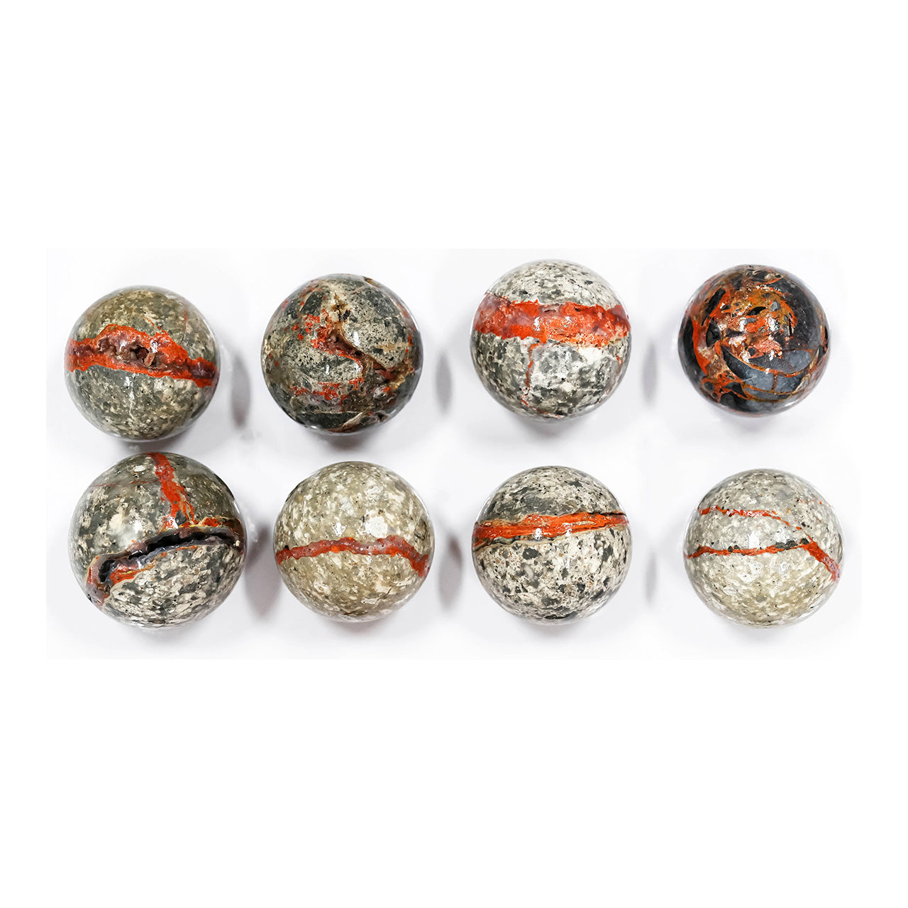 Starborn Magma Chalcedony Spheres 600 grams - 8 pieces