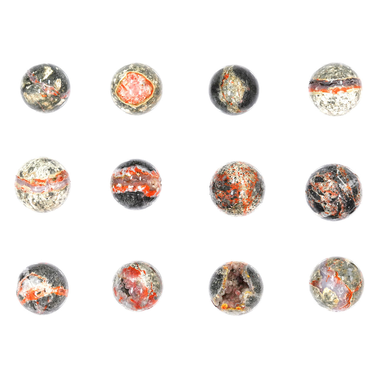 Starborn Magma Chalcedony Sphere Flat 500g - 12 pcs