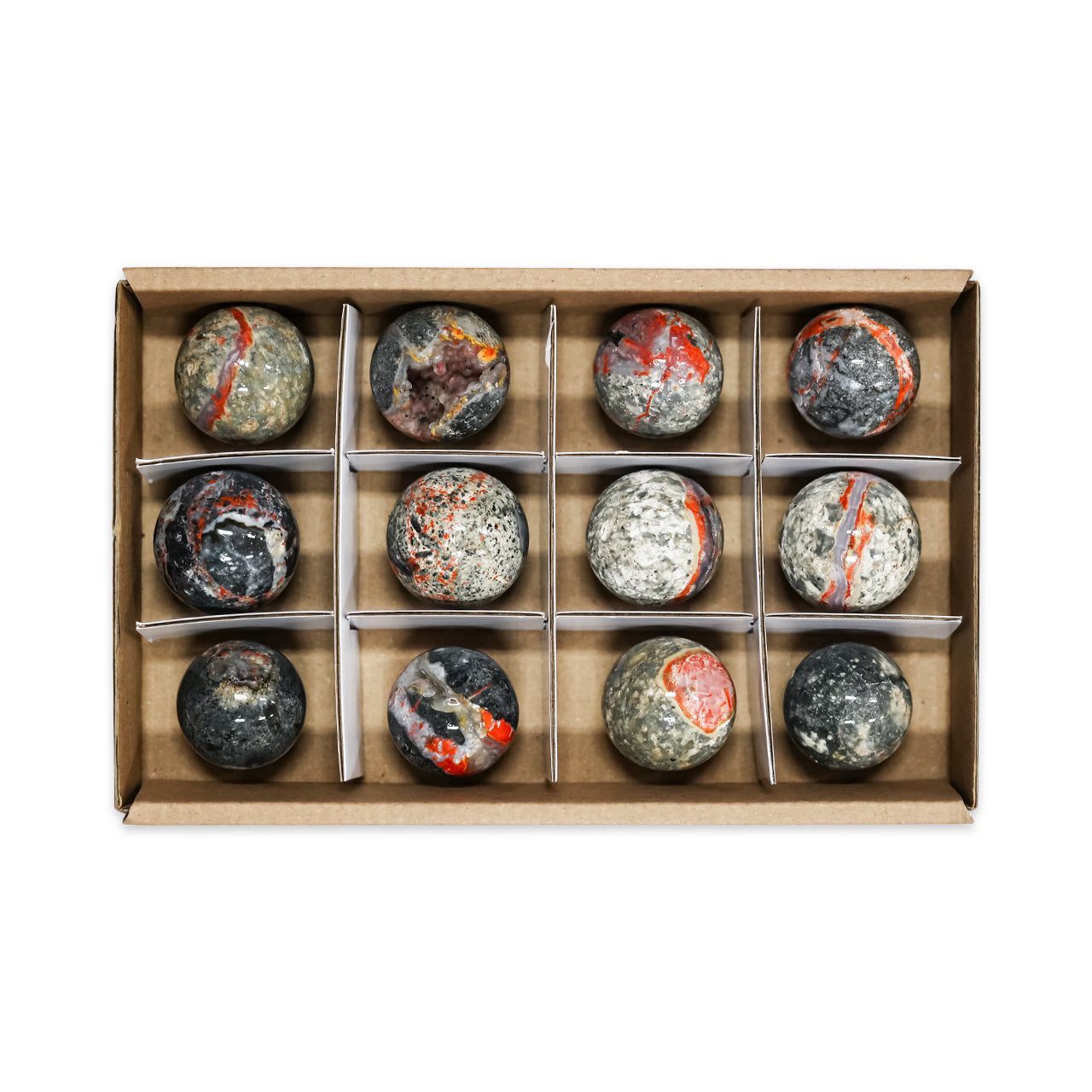 Starborn Magma Chalcedony Sphere Flat 500g - 12 pcs
