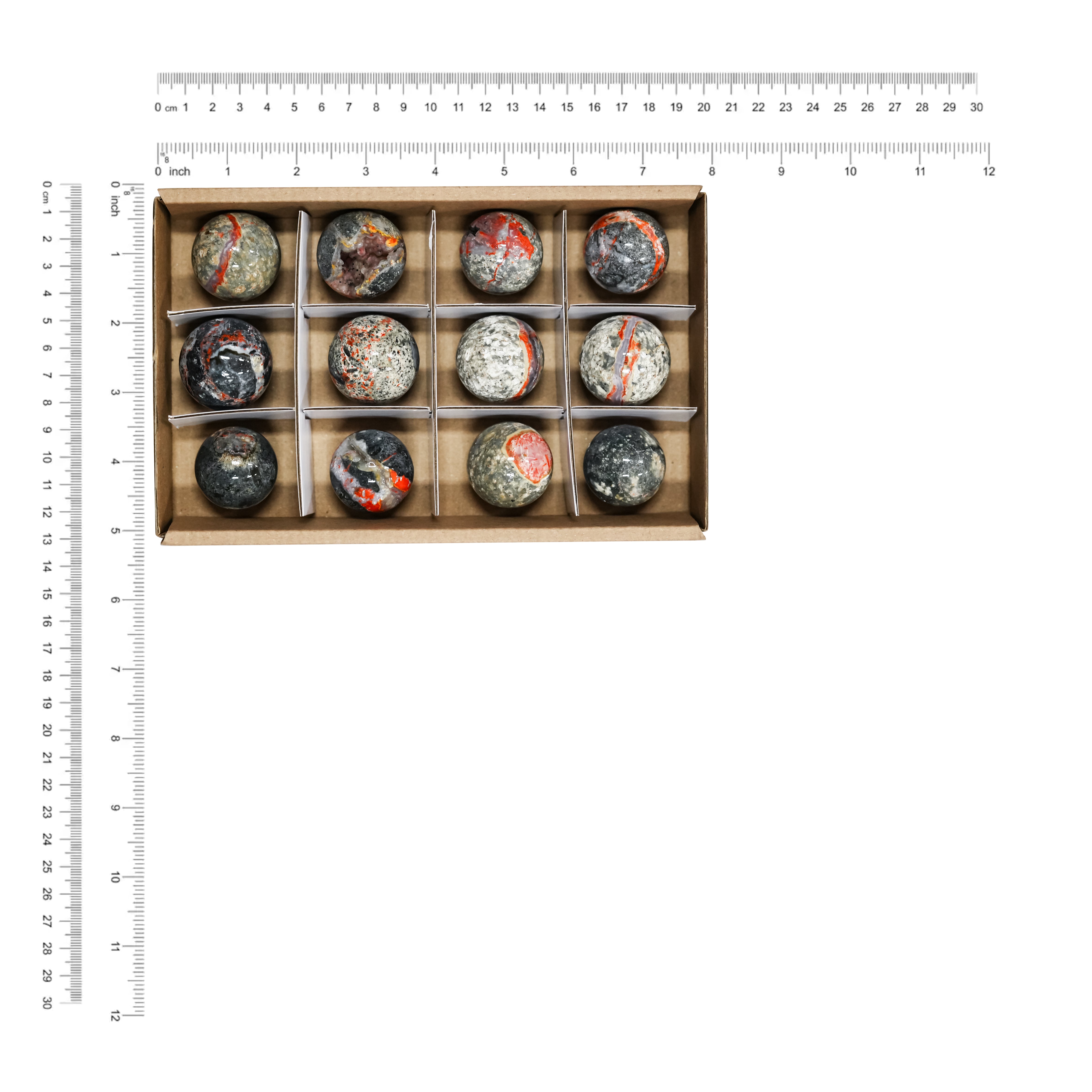 Starborn Magma Chalcedony Spheres 500 grams - 12 pieces