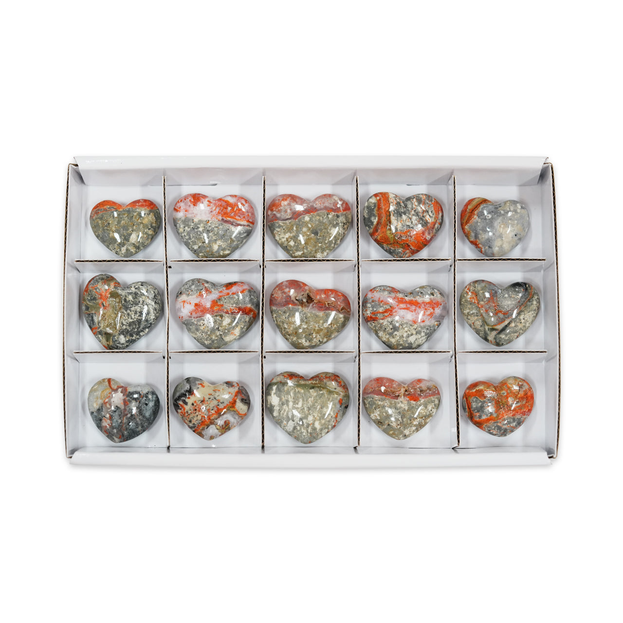 Starborn Magma Calcedonia Corazón Piedra 200 gramos - 15 piezas