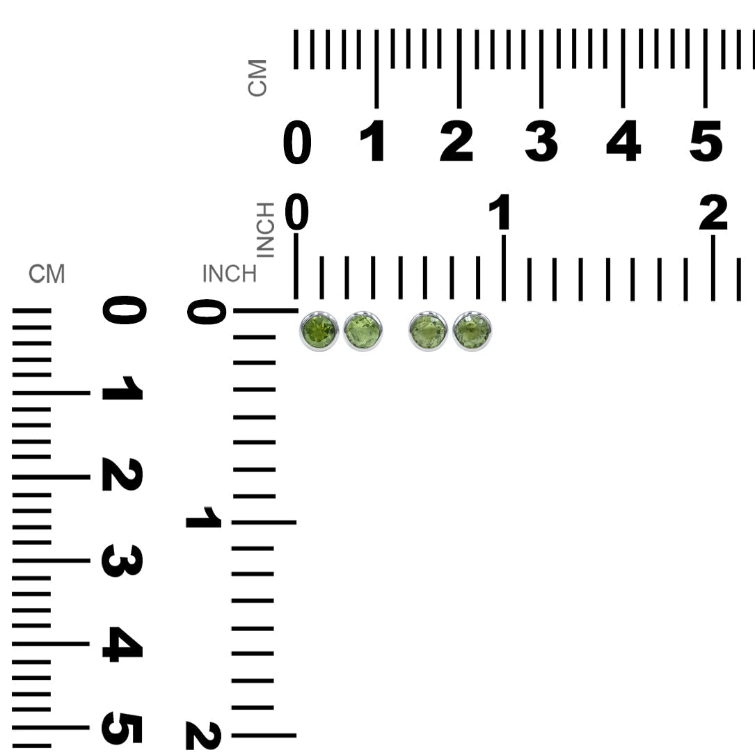 Starborn Round Faceted 4mm Bezel Style Post Earrings in Sterling Silver