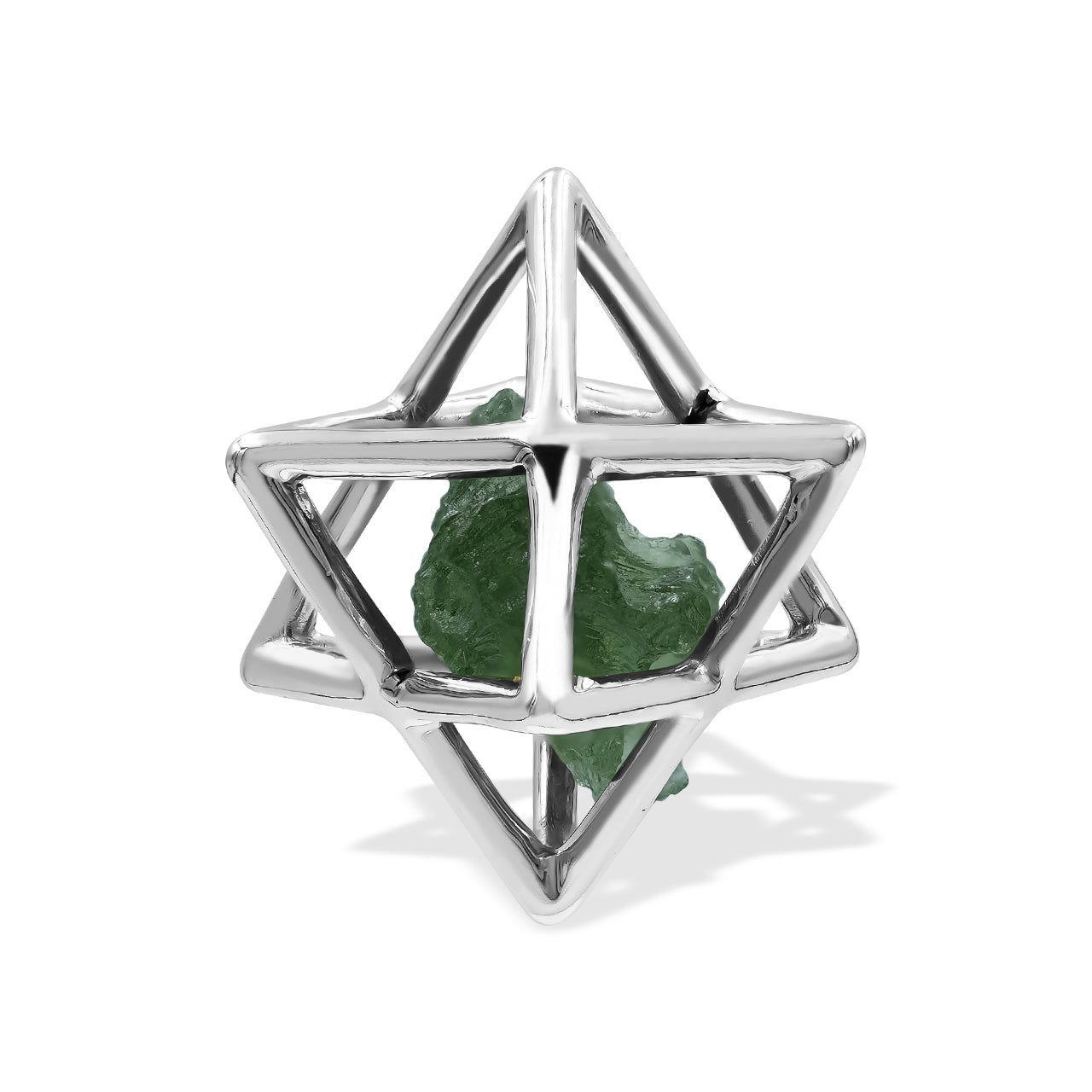 Starborn Merkabah Cage Natural Gemstone with Sterling Silver Pendant and Chain