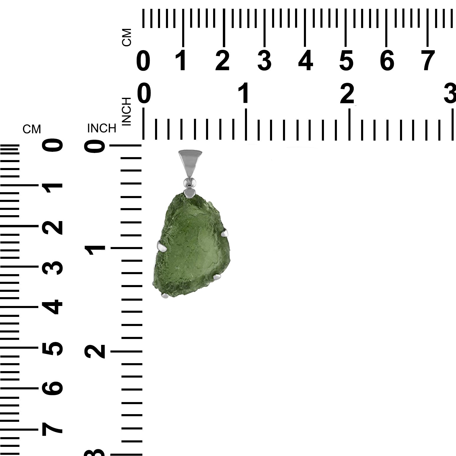 Colgante con engarce de puntas de moldavita Starborn en plata de ley, 15-20 quilates