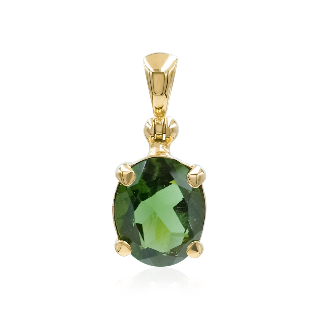 Starborn Faceted Moldavite Gold Micron Plated Pendant