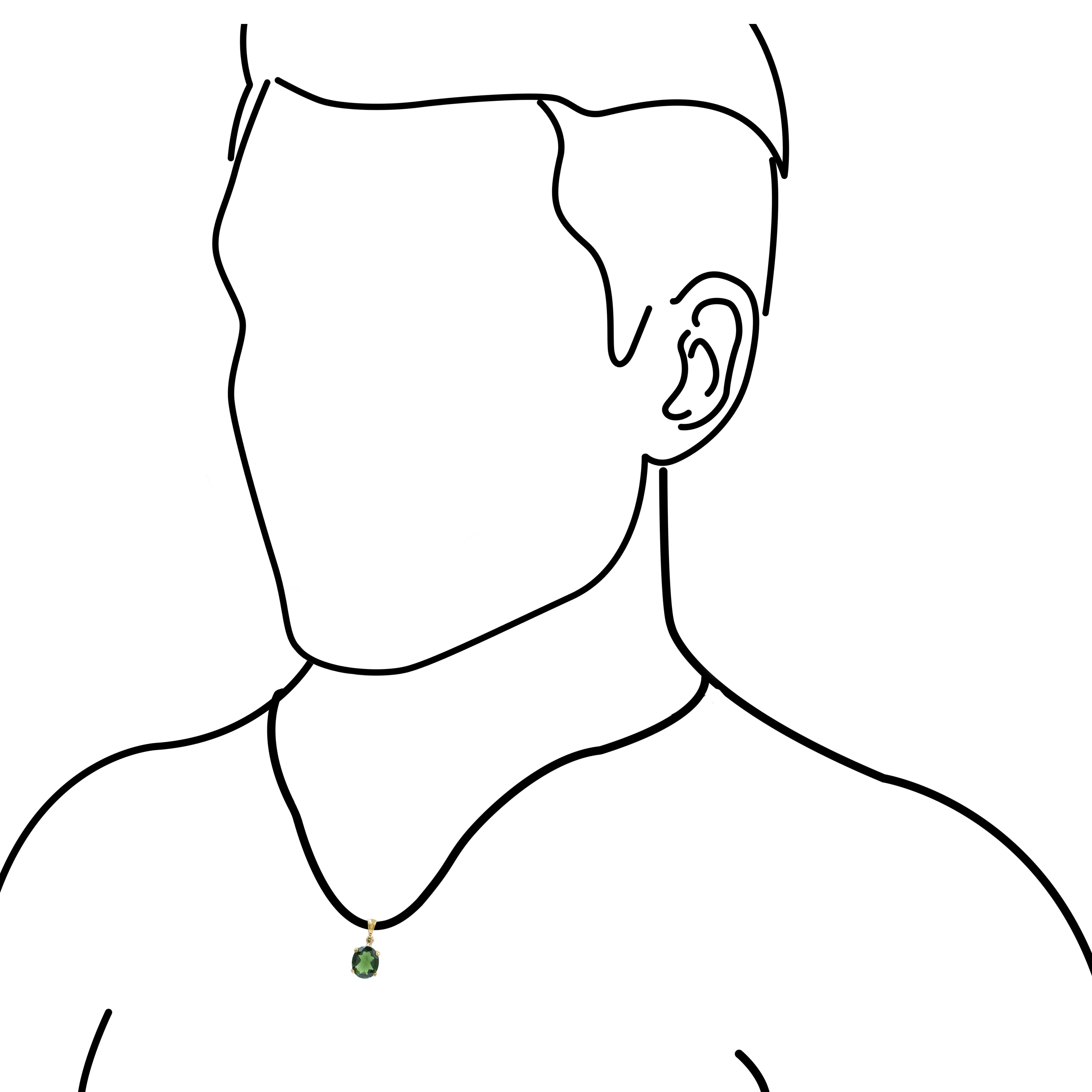 Starborn Faceted Moldavite Gold Micron Plated Pendant