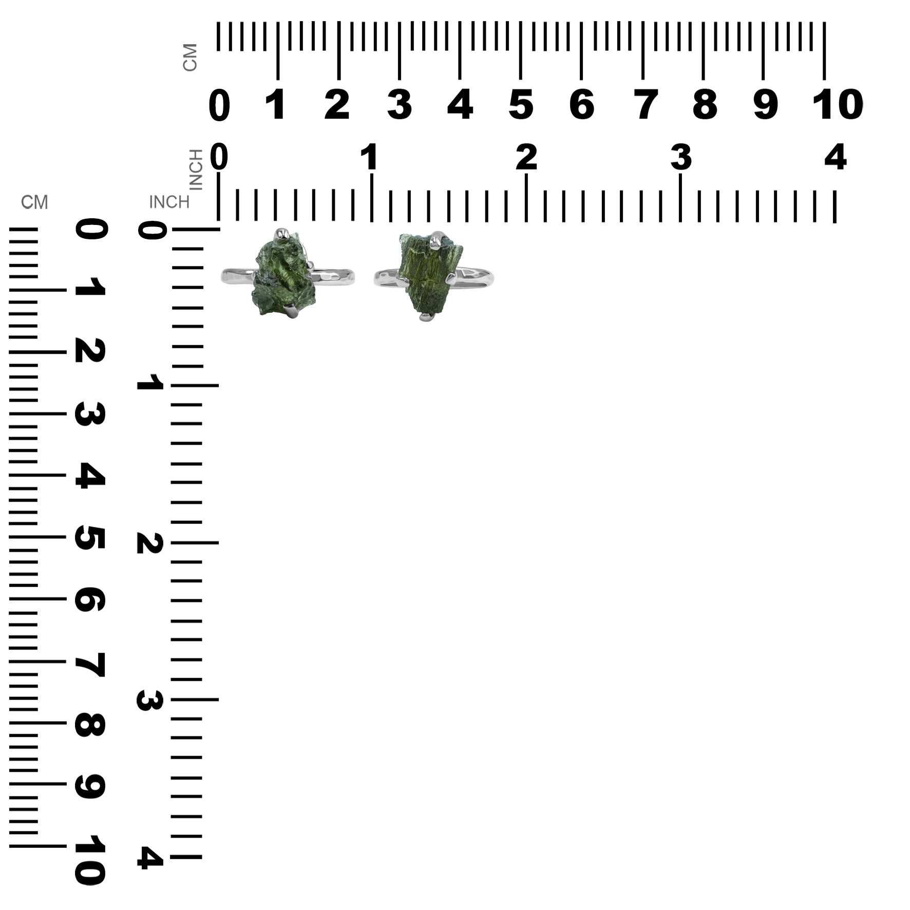 Starborn 4-6 Karat echter Moldavitring in Sterlingsilber