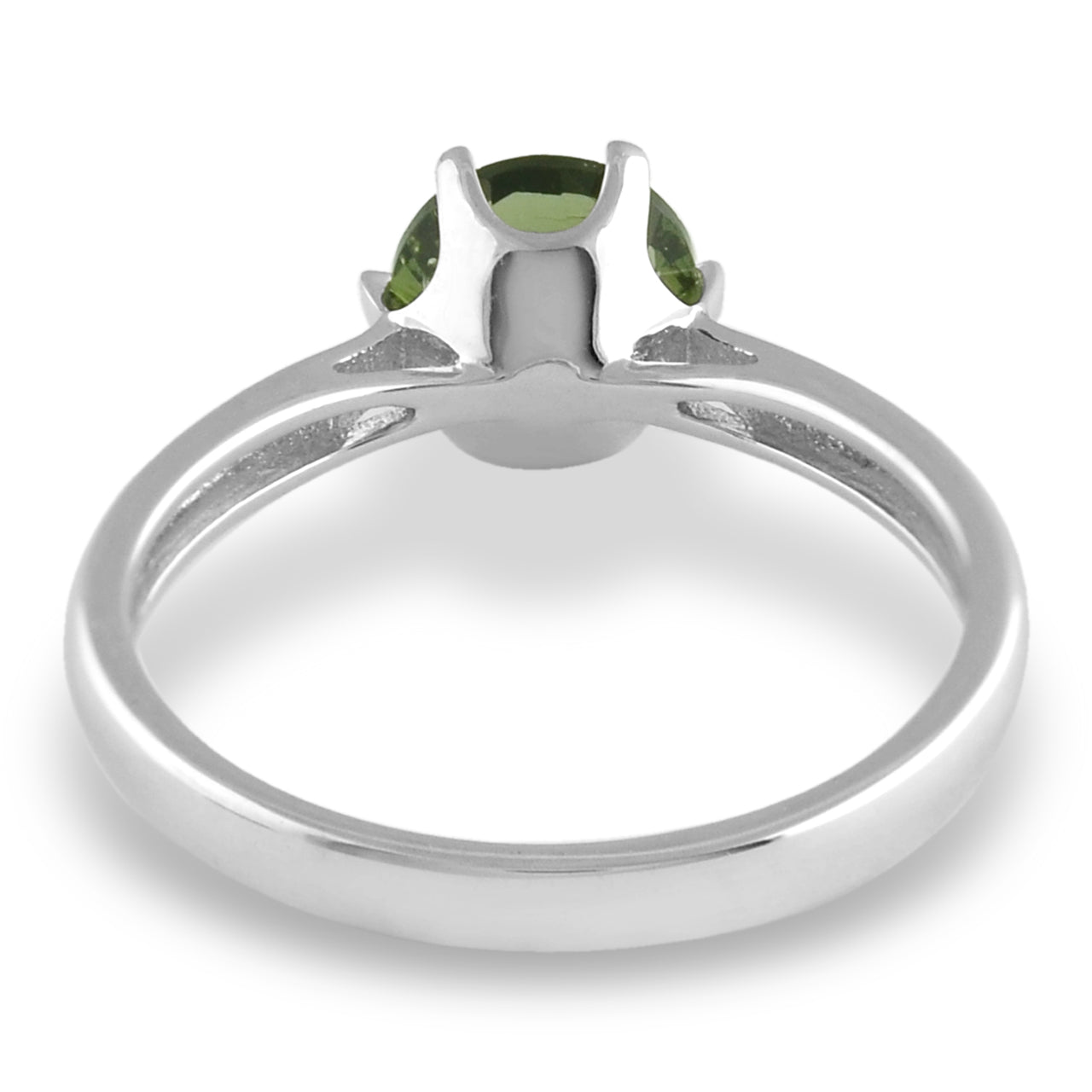 Starborn Sterling Silver Classic Style 6mm Faceted Moldavite Ring