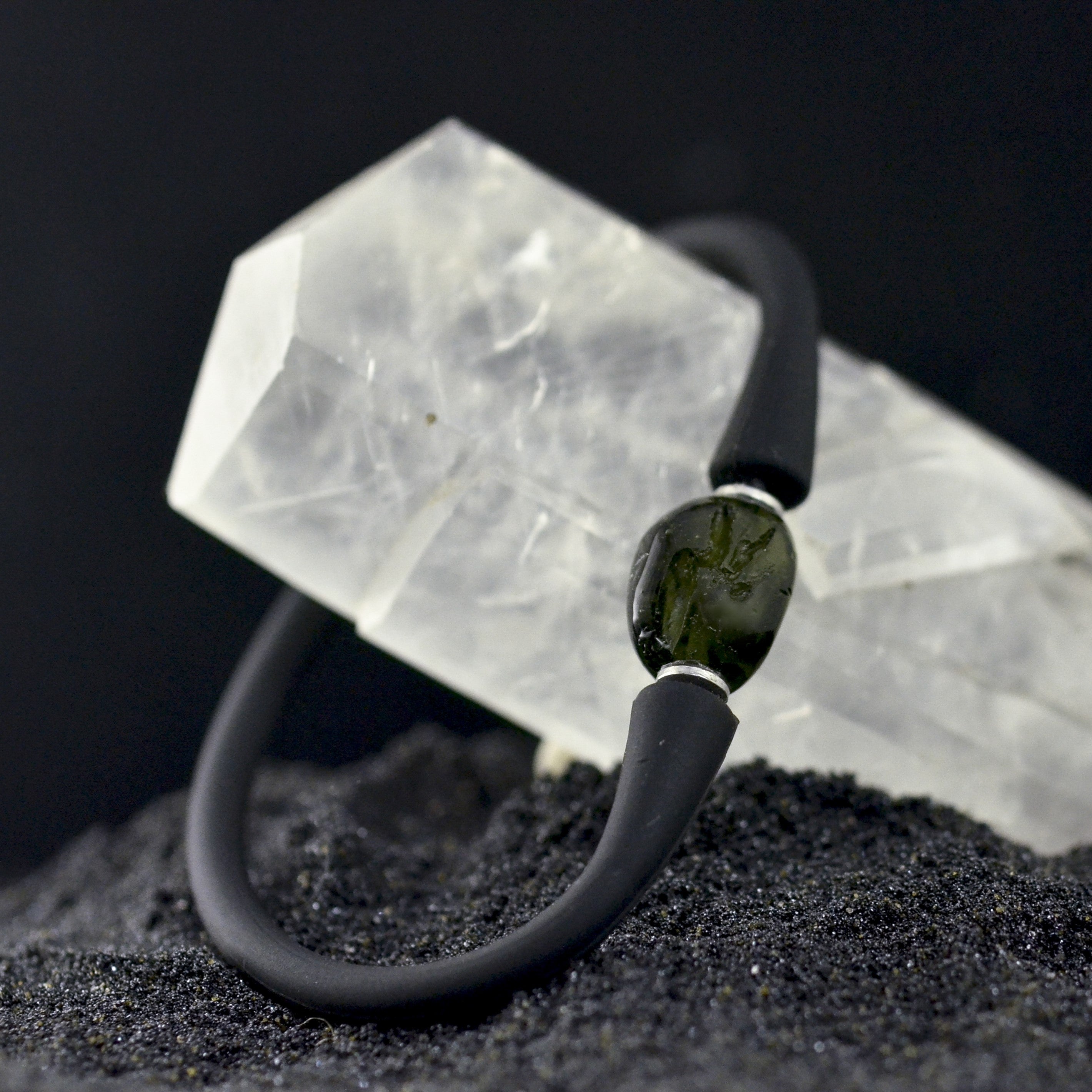 Starborn Moldavite Bead Silicone Bracelet